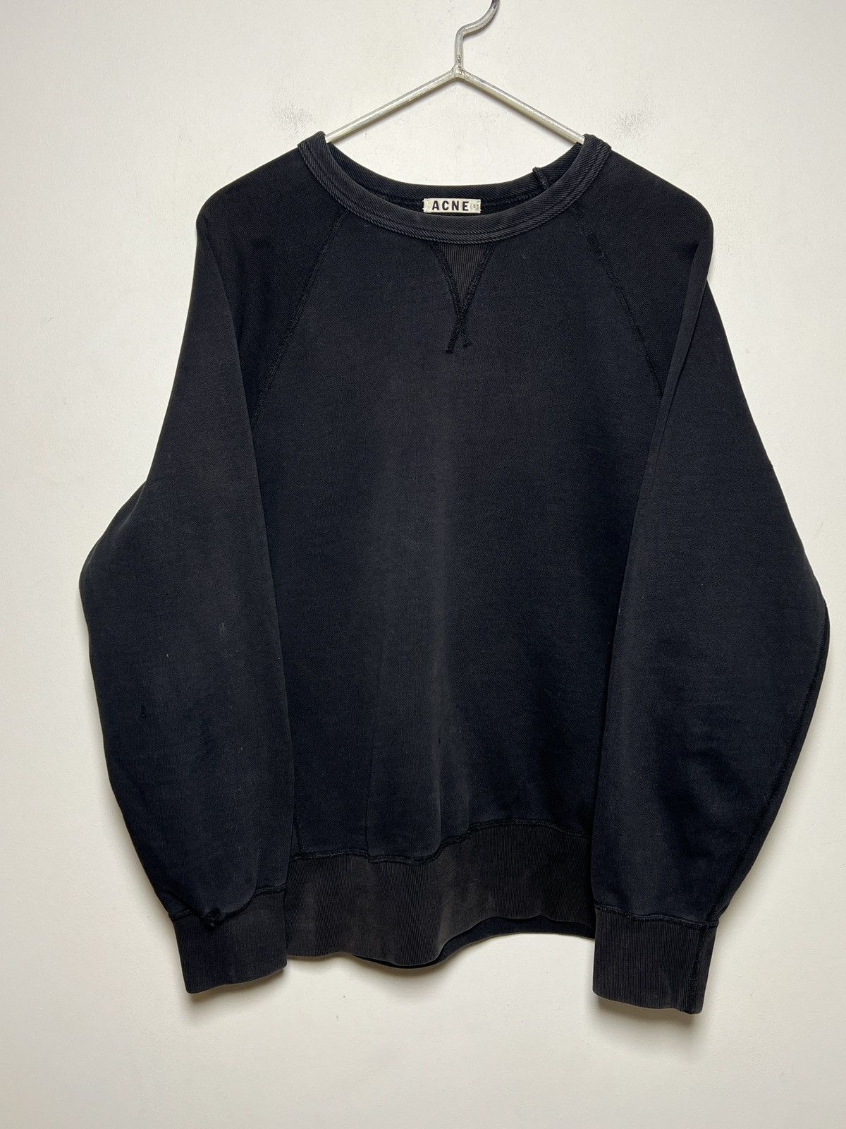 Acne Studios acne y2k washed black crewneck sweatshirt s-m Size US M / EU 48-50 / 2 - 2 Thumbnail