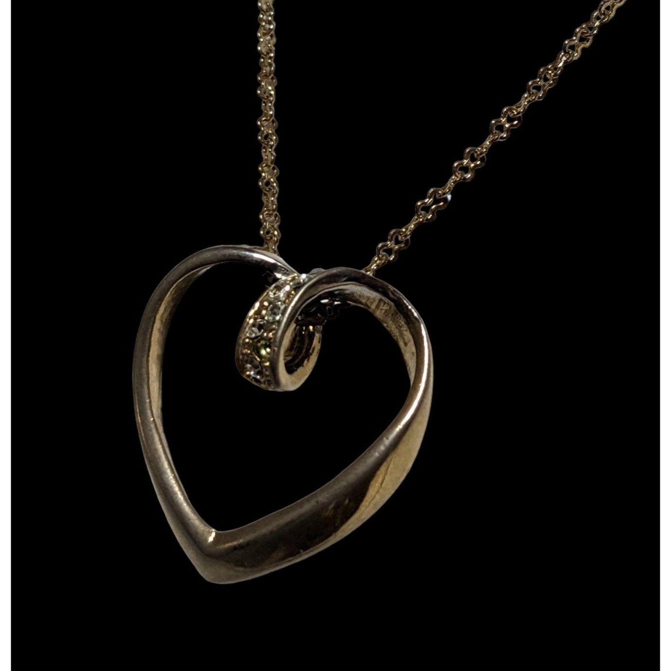 Other Open Heart-Shaped Rhinestone Pendant Necklace Size ONE SIZE - 5 Thumbnail