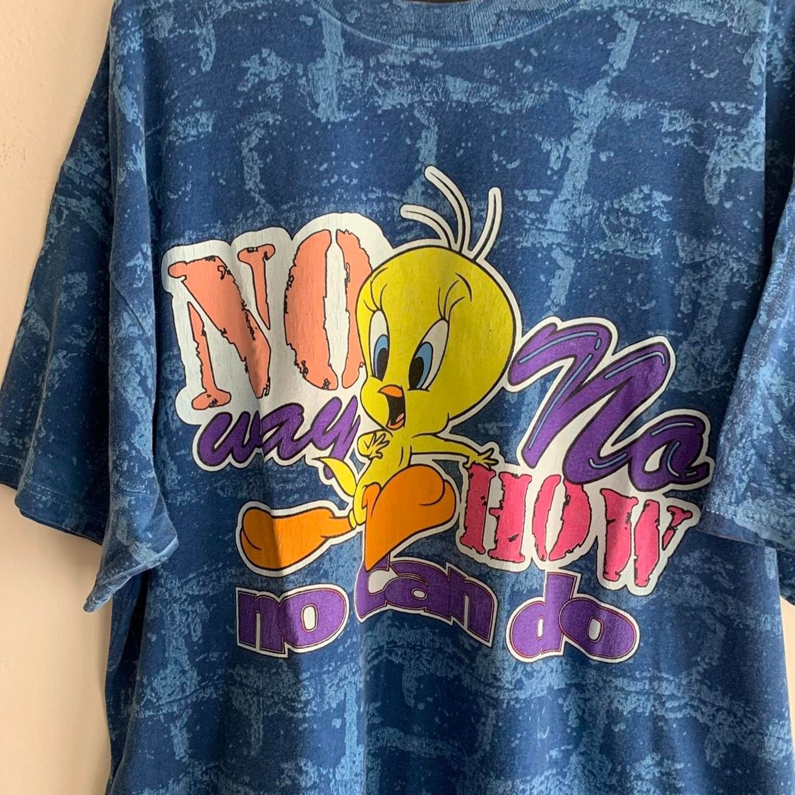 Vintage 90s Tweedy Bird Block Print T Shirt Size US XL / EU 56 / 4 - 2 Thumbnail