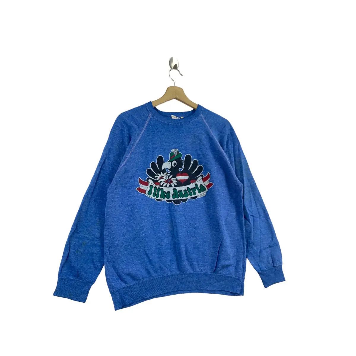 Vintage Vintage 80’ I LOVE AUSTRIA Eagle Mural Crown Sweatshirt Size L / US 10 / IT 46 - 2 Thumbnail