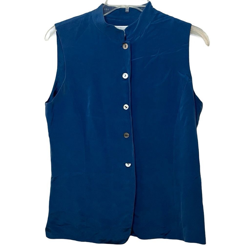 Vintage Vtg 90s Jones Wear 100% Silk Vest Shirt Shacket Sz S/M/L Size M / US 6-8 / IT 42-44 - 2 Thumbnail