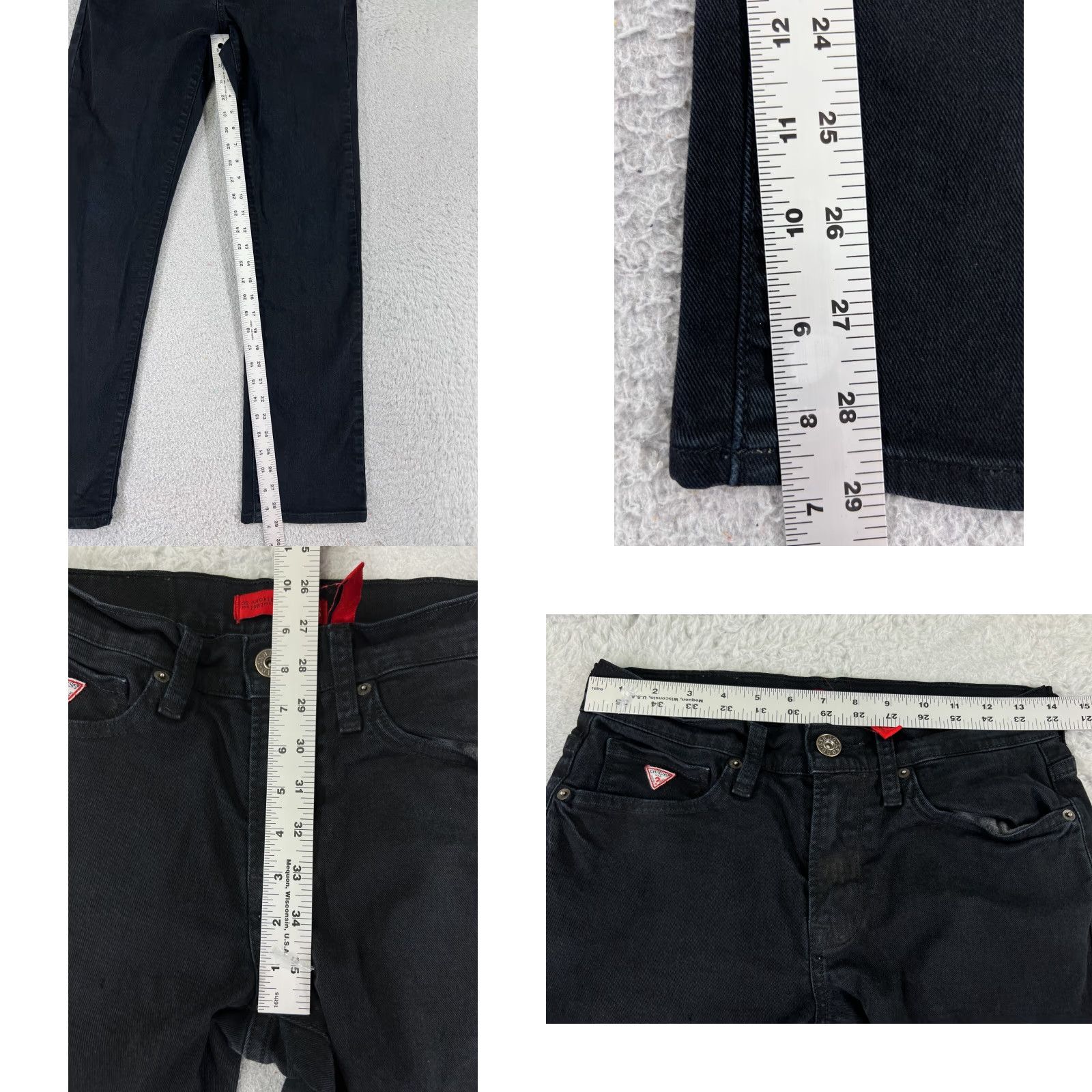 Guess GUESS Jeans Men 28 Black Denim Lincoln Slim Straight 28x30 Cotton Blend 5-Pocket Design Size US 28 / EU 44 - 8 Thumbnail