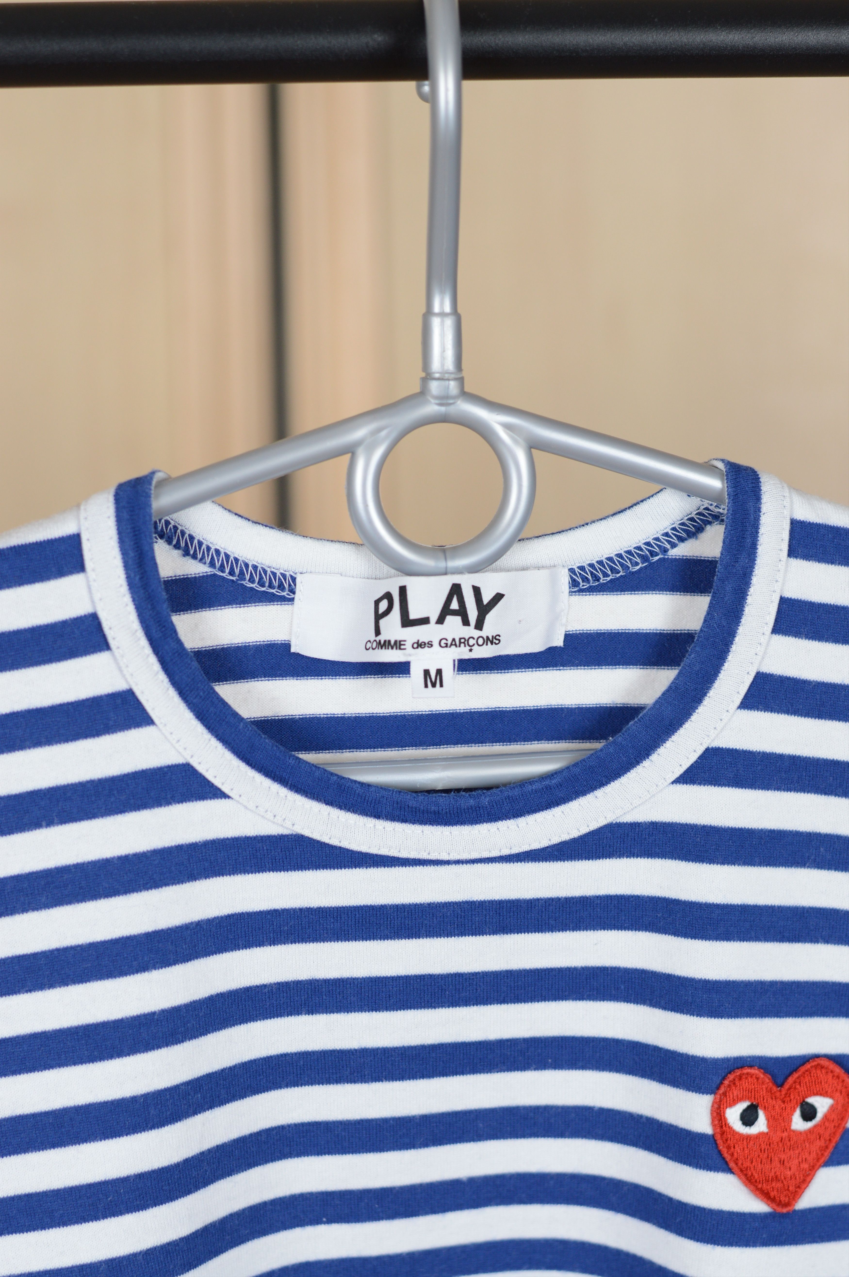 Comme des Garcons × Comme des Garcons PLAY CDG Play Striped Heart Logo Long Sleeve Tee Size M / US 6-8 / IT 42-44 - 5 Thumbnail