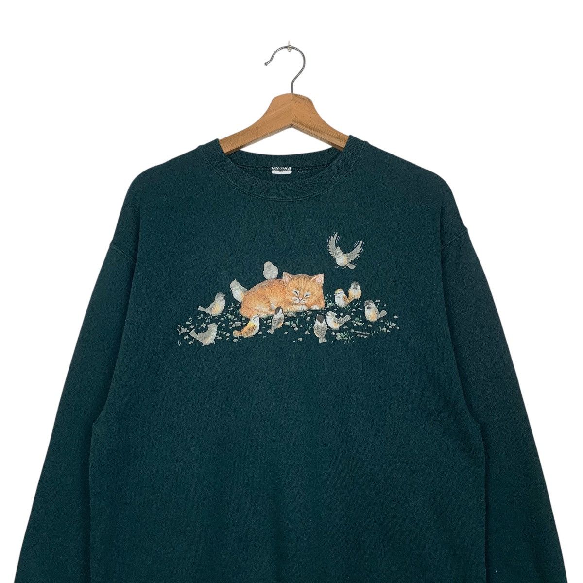 Japanese Brand Japanese Brand Morning Sun Cat And Bird Sweatshirt Size US M / EU 48-50 / 2 - 2 Thumbnail