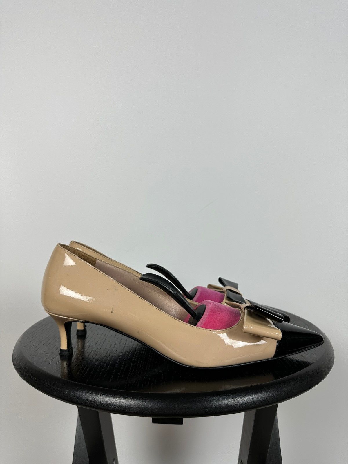 Miu Miu Miu Miu Patent Leather Bow Kitten Heels Size US 6 / IT 36 - 4 Thumbnail
