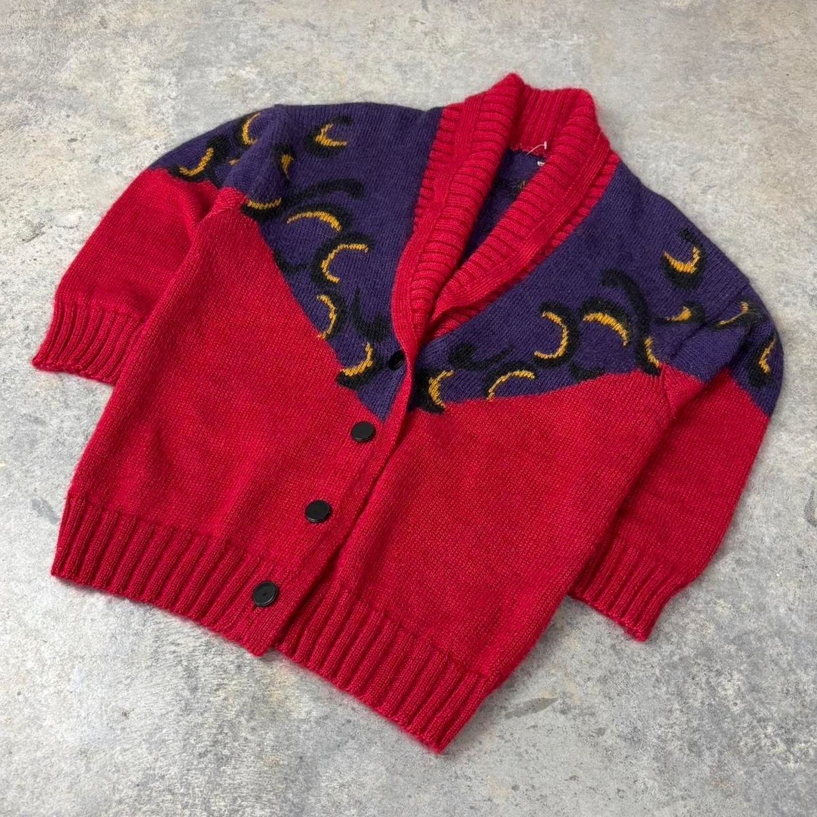 Vintage 90s Mohair Wool Whimsygoth Cardigan Size L / US 10 / IT 46 - 1 Thumbnail