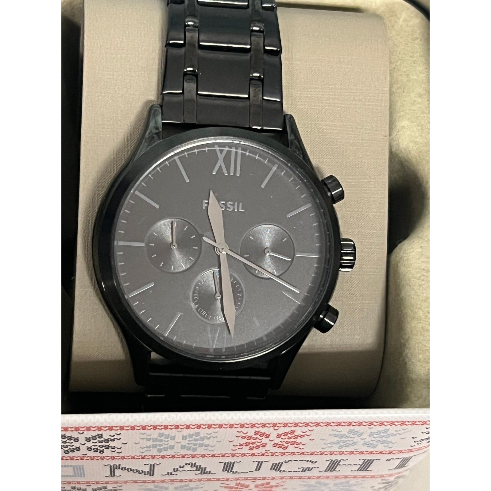 Fossil Fossil BQM7127 Flynn Black Leather Skeleton Men display picture 1