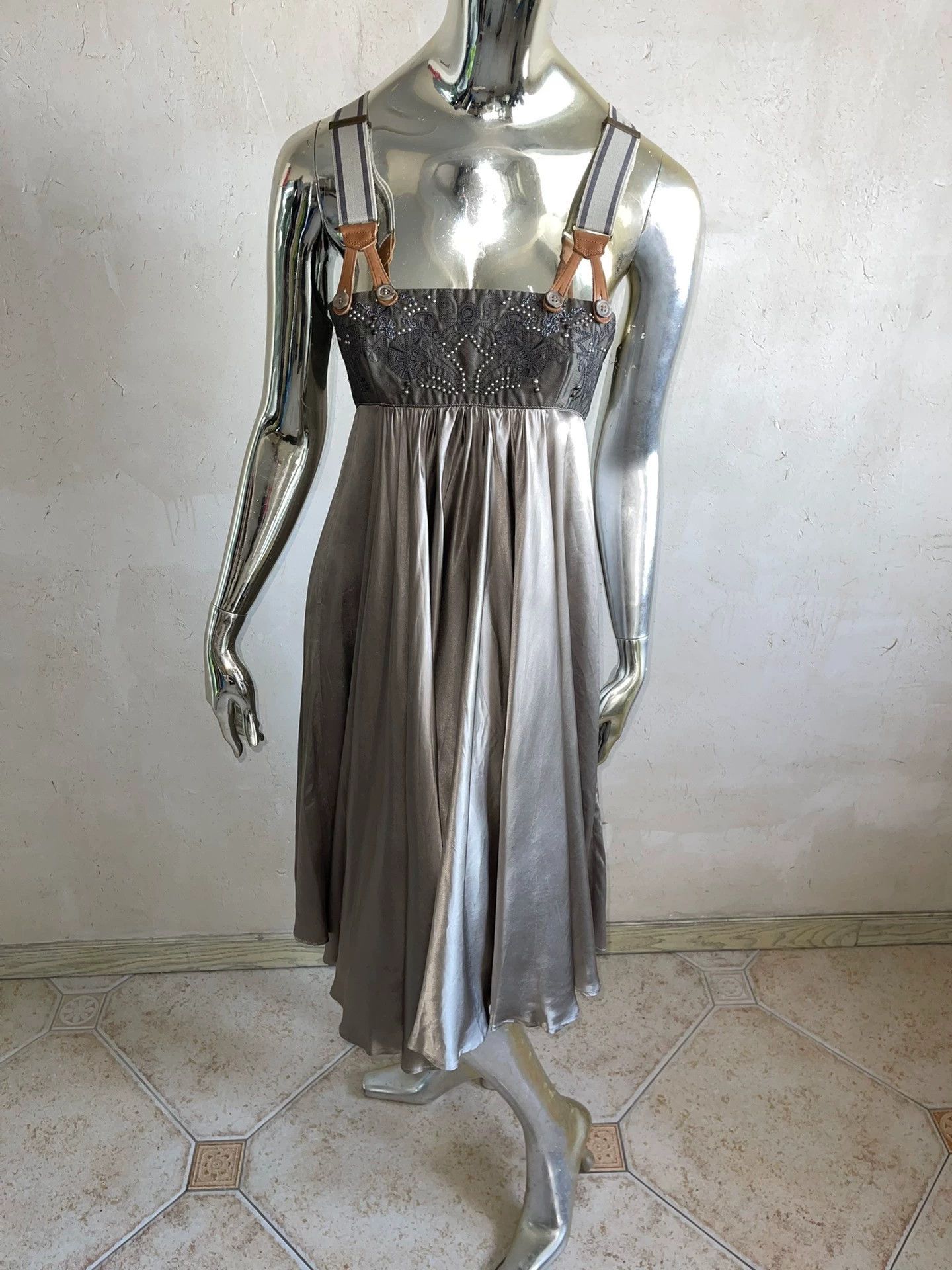 Diesel Diesel Silk Beaded Pinafore Dress Italy NOS S Size S / US 4 / IT 40 - 2 Thumbnail