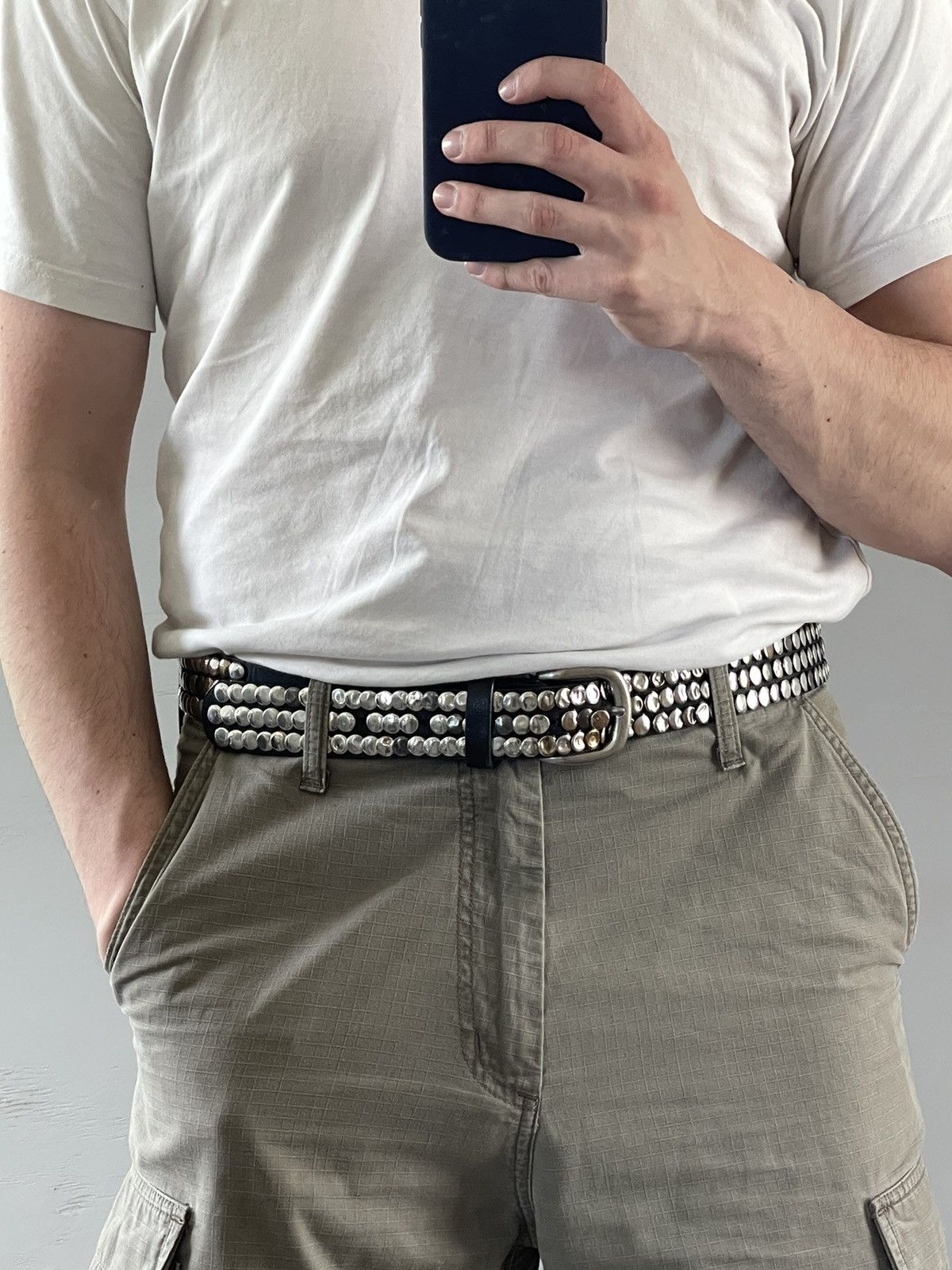 Japanese Brand Y2k Fish Scale Rhinestones Punk Grunge BB Simon Style Belt Size ONE SIZE - 5 Thumbnail
