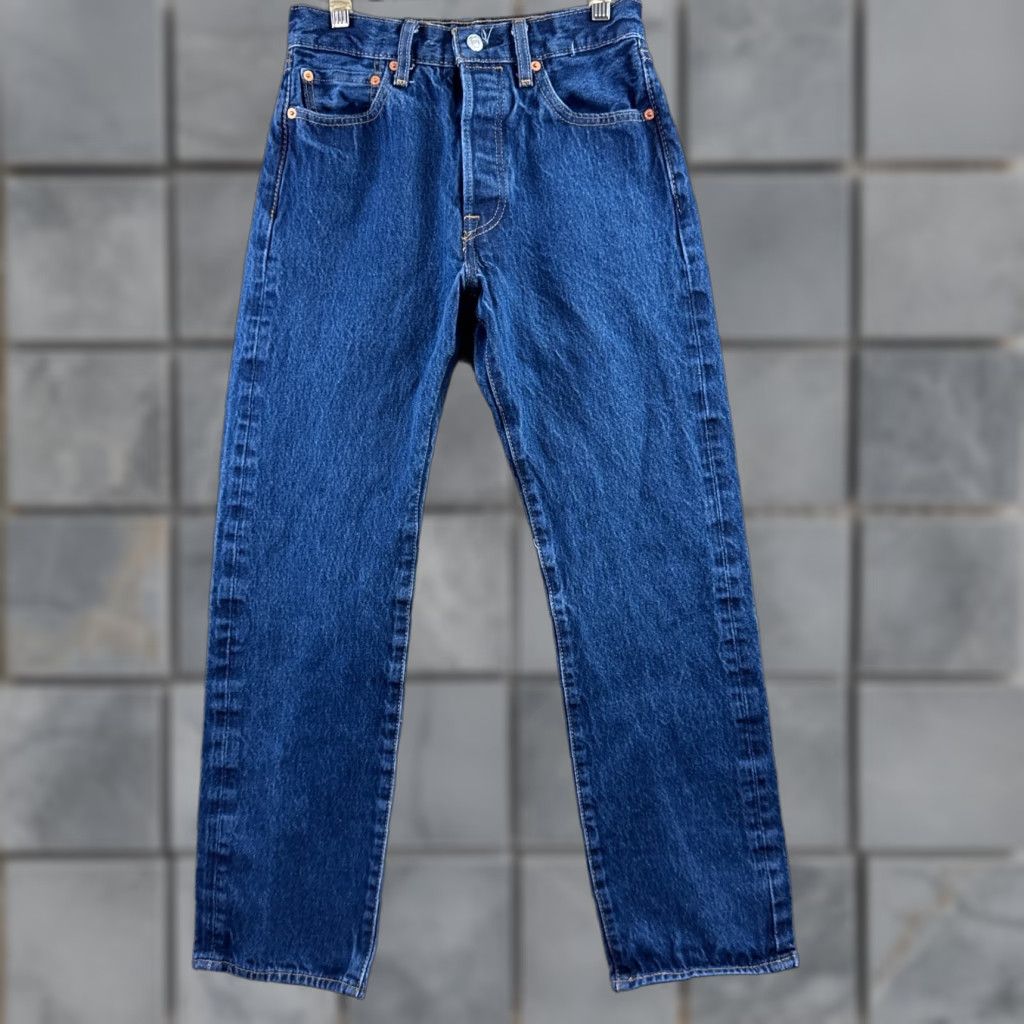 Levi's 501 Jeans Mens Blue Denim Pants Straight Button Fly 28x29 5-Pocket Regular Waist Classic Fit Vintage: No