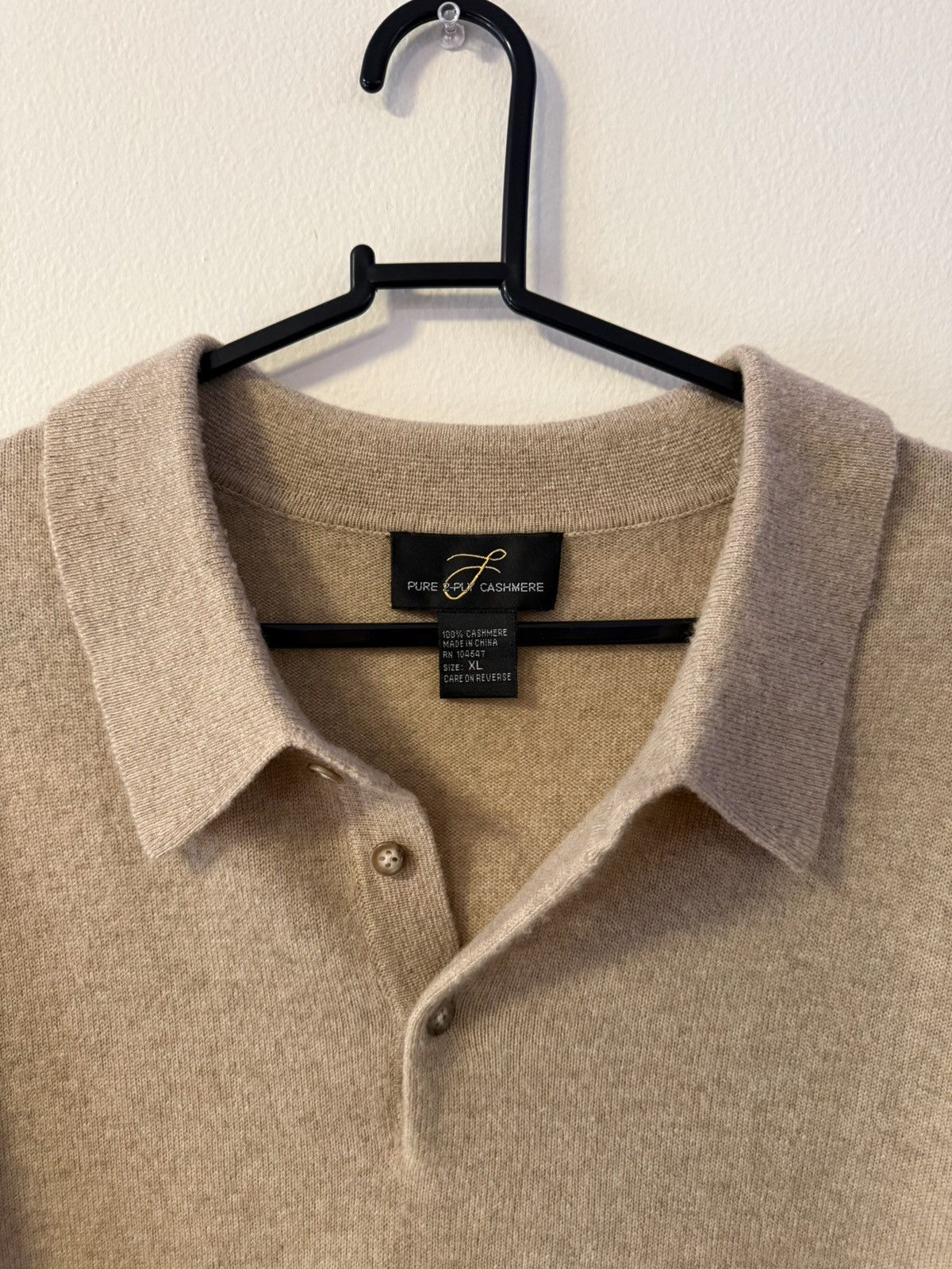 Other Vintage 100% Cashmere Sweater Pure Cashmere Beige Size US XL / EU 56 / 4 - 2 Thumbnail