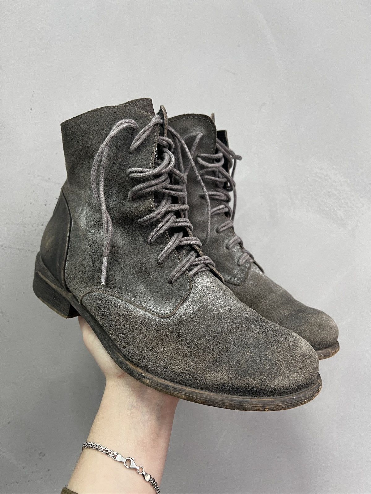 Hedi Slimane Ankle combat suede boots front zip guidi style 90s Size US 7.5 / EU 40-41 - 1 Thumbnail