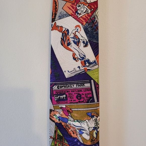 Vintage Ugo Modena Vintage 1992 Baseball Fan Necktie Nwot Size ONE SIZE - 3 Thumbnail