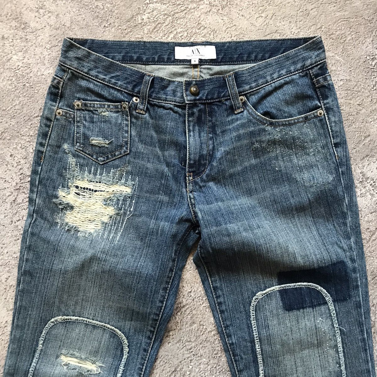 Armani Exchange vintage armani japan jeans distressed low rise flared 90s Size US 28 / EU 44 - 5 Thumbnail