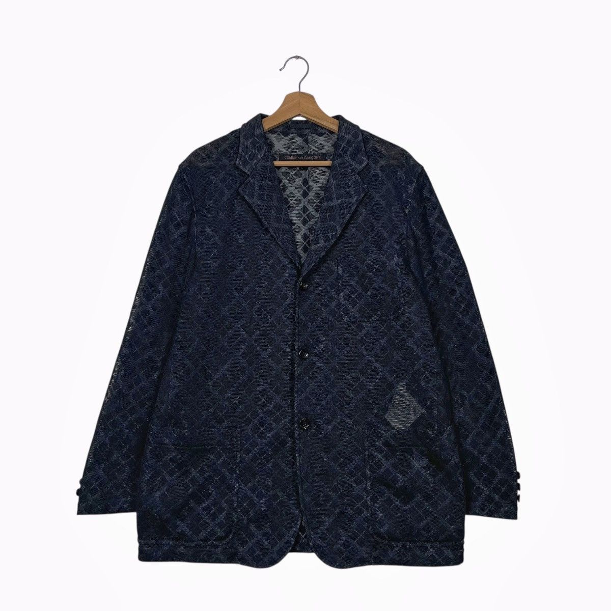 Comme des Garcons Homme Vintage AD2001 Comme Des Garcons See Through Mesh Jacket Size US L / EU 52-54 / 3 - 1 Thumbnail