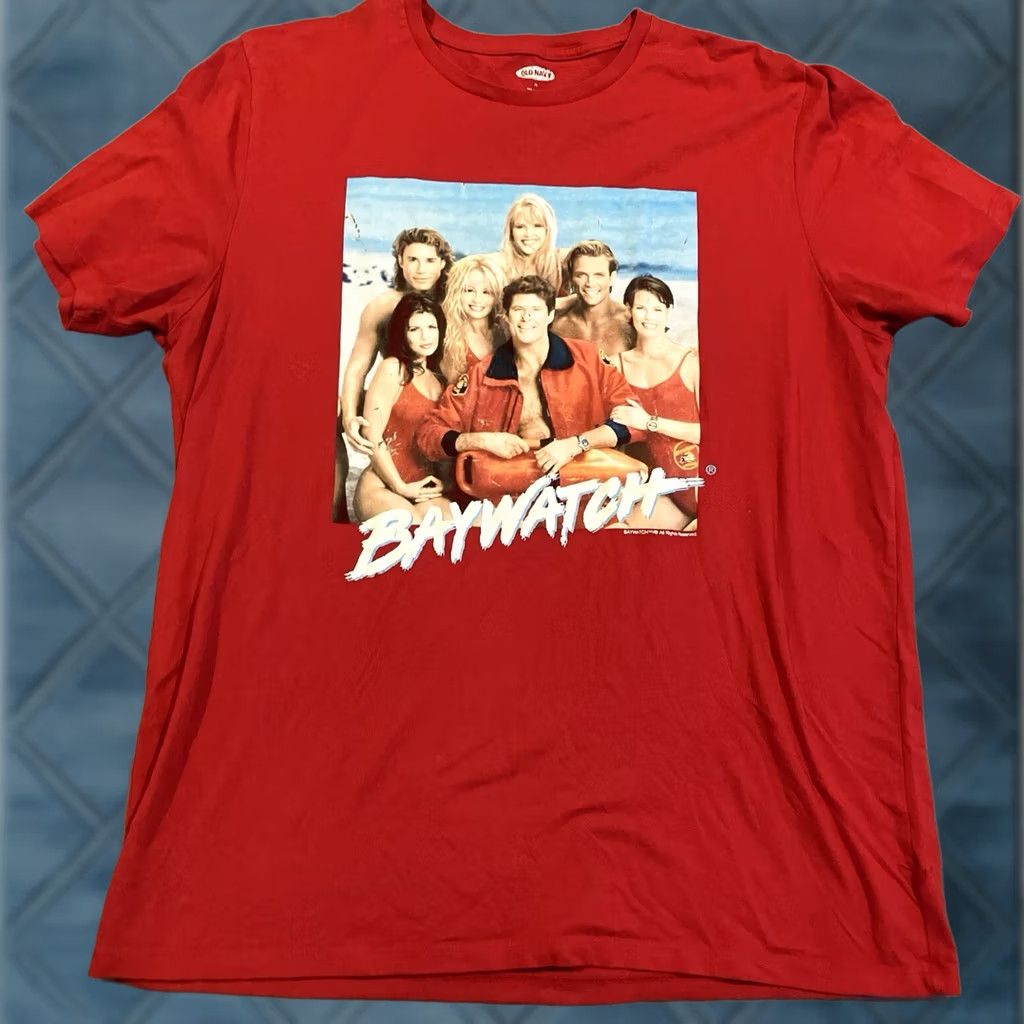 Old Navy VINTAGE Old Navy BAYWATCH Pam Anderson Red Short Sleeve T Shirt XL Men Regular Knit Cotton Blend Crew Neck Graphic Print Size US XL / EU 56 / 4 - 1 Thumbnail