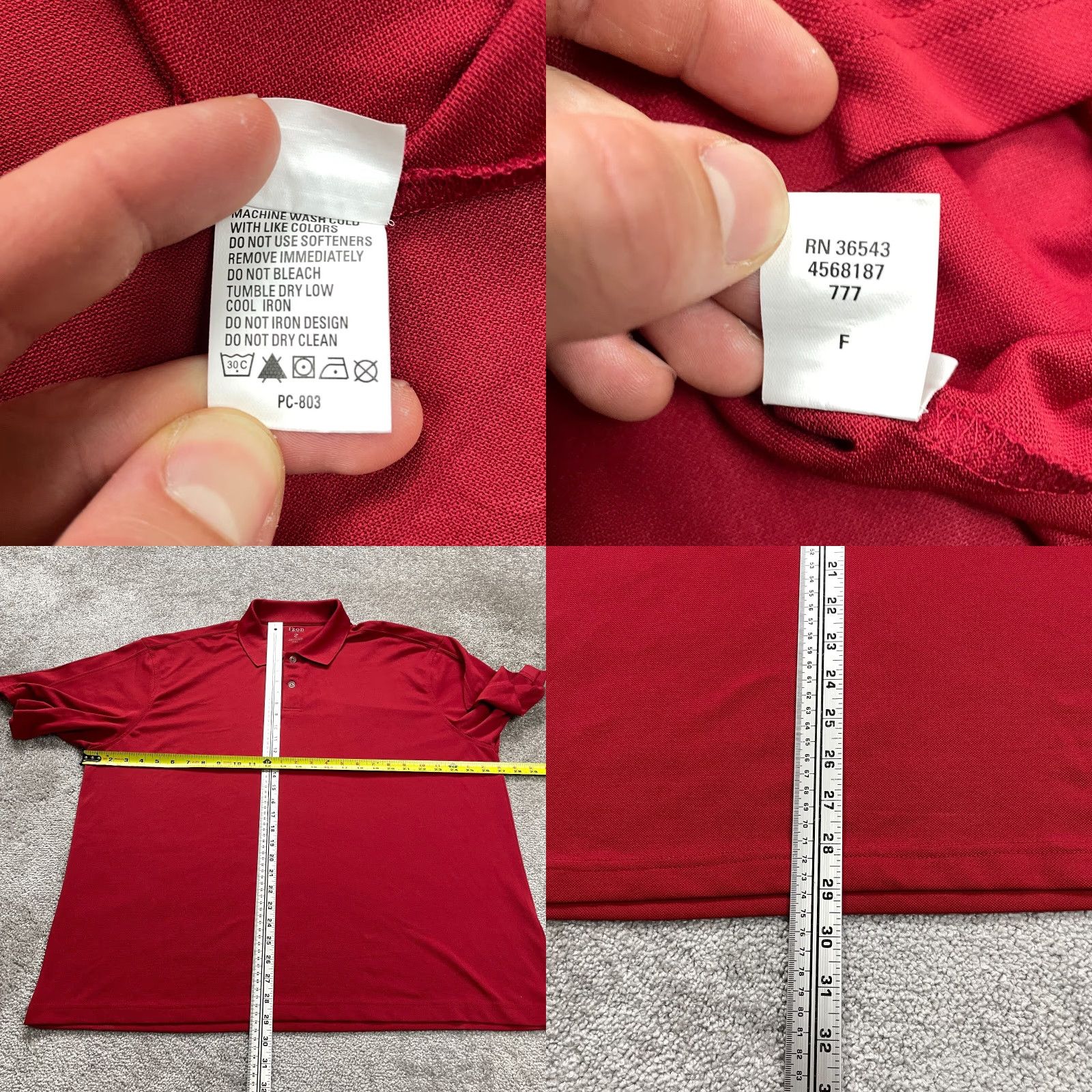 Izod IZOD Polo Shirt Mens XXL Red Polyester Collared Short Sleeve Active Size US XXL / EU 58 / 5 - 8 Thumbnail