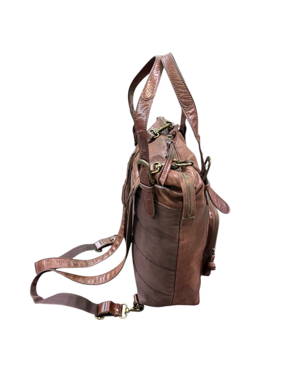 Leather DAKOTA CANVAS LEATHER 2 WAY SHOULDER BACKPACK Size ONE SIZE - 8 Thumbnail