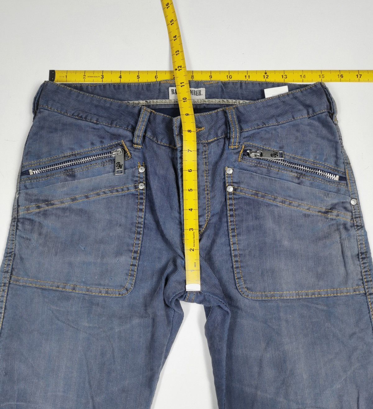 Japanese Brand Corduroy Back Number Japan Zipper Patch Pocket Jeans Size US 30 / EU 46 - 10 Thumbnail