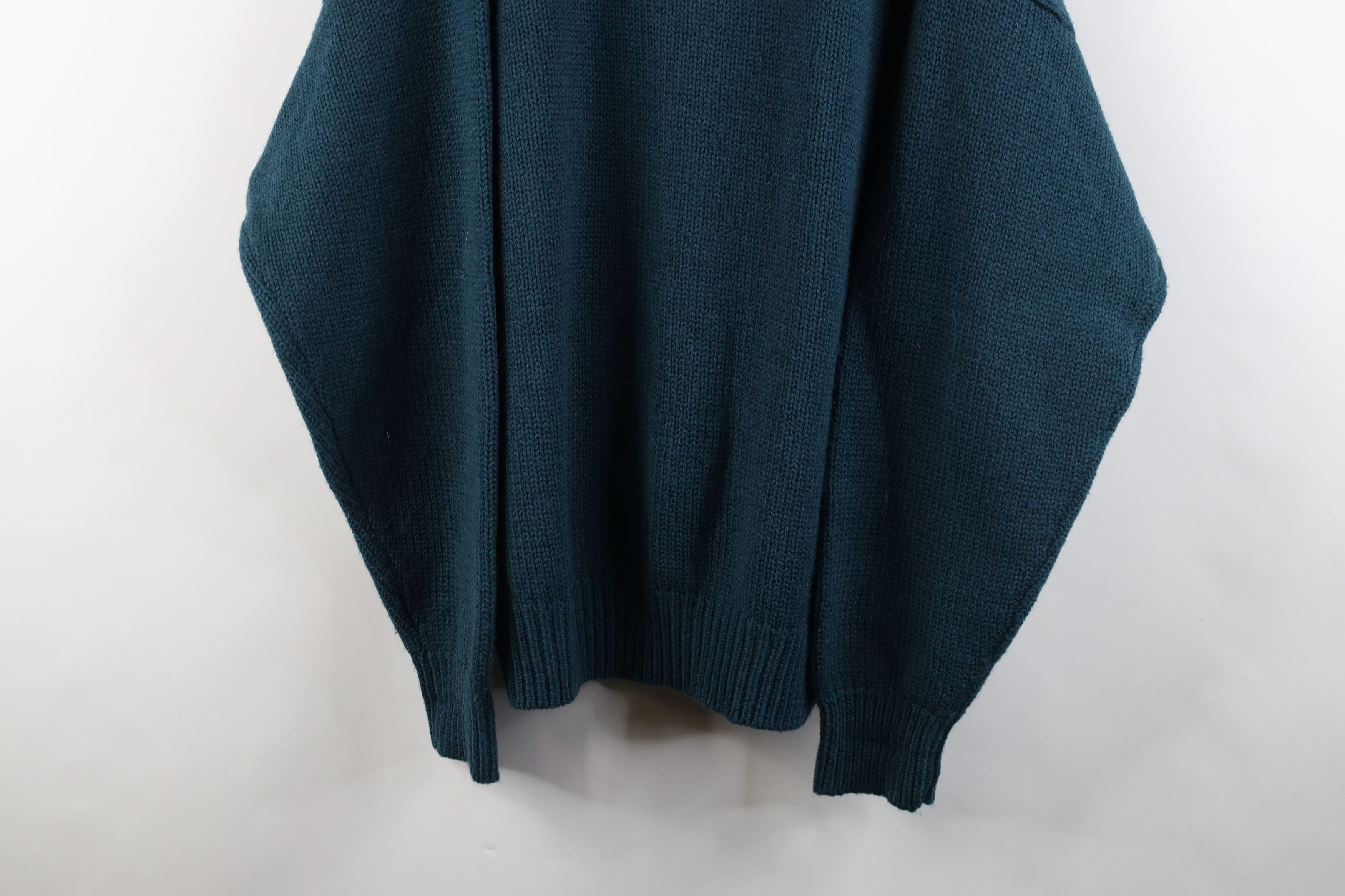 Vintage Vintage 90s Streetwear Heavyweight Wool Knit Sweater Teal Size US XXL / EU 58 / 5 - 3 Thumbnail