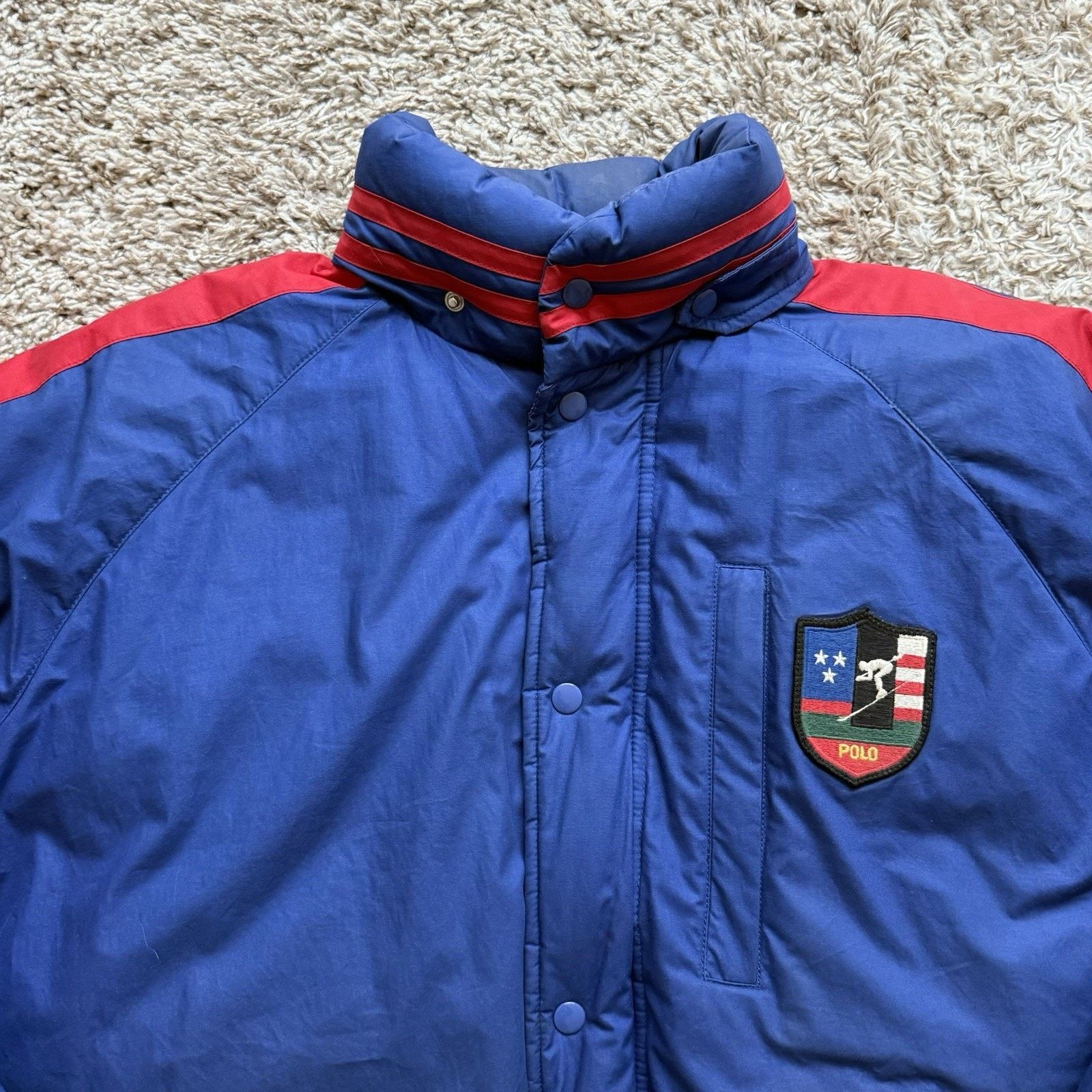 Polo Ralph Lauren × Ralph Lauren × Vintage Polo Ralph Lauren Blue Jacket Puffer Suicide Skier Downhill Size US L / EU 52-54 / 3 - 2 Thumbnail