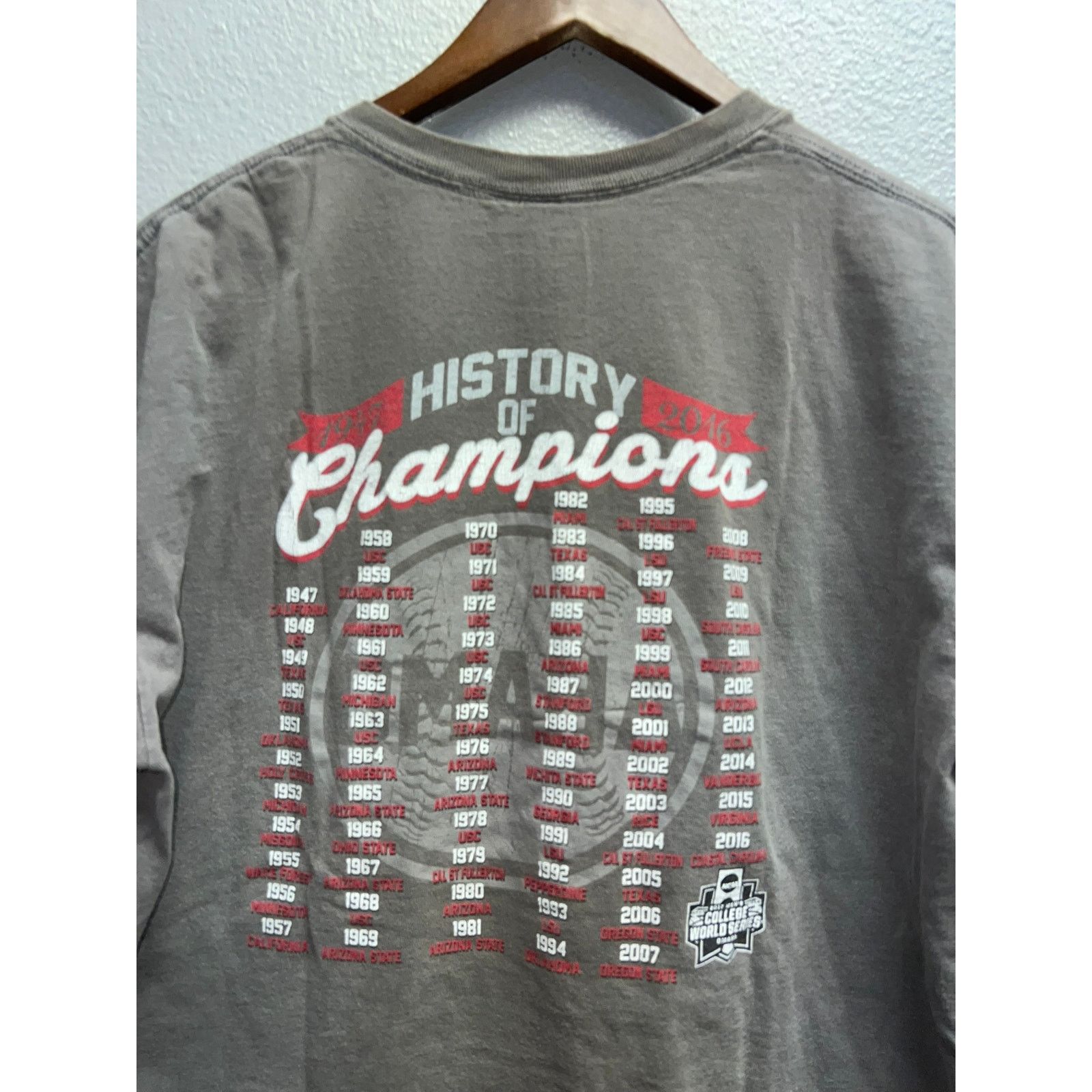 Vintage NCAA College World Series Shirt 2017 Gray Tee Sports Large Size US L / EU 52-54 / 3 - 7 Thumbnail