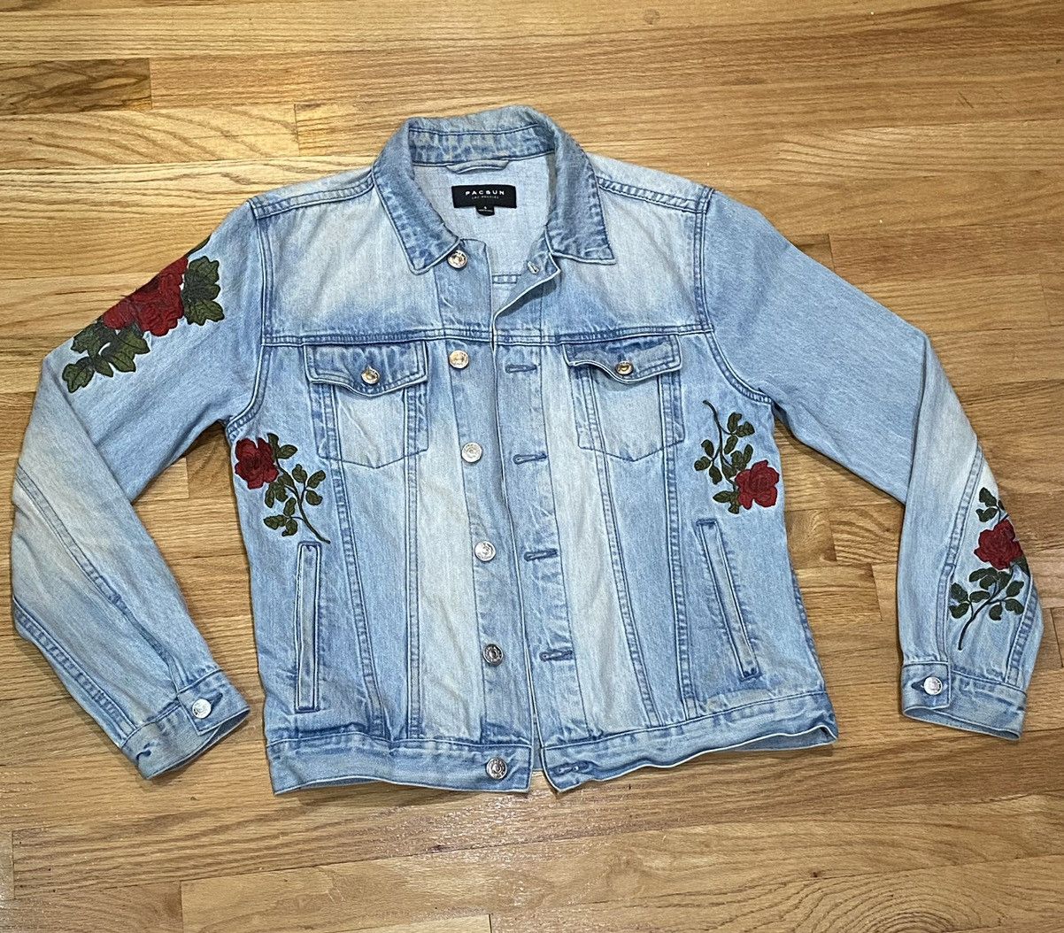 Pacsun rose denim jacket clearance
