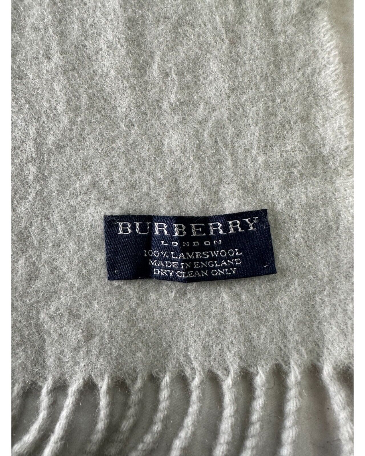 Burberry Burberry Vintage Unisex Scarf Grey 100% Lambswool Size ONE SIZE - 3 Thumbnail