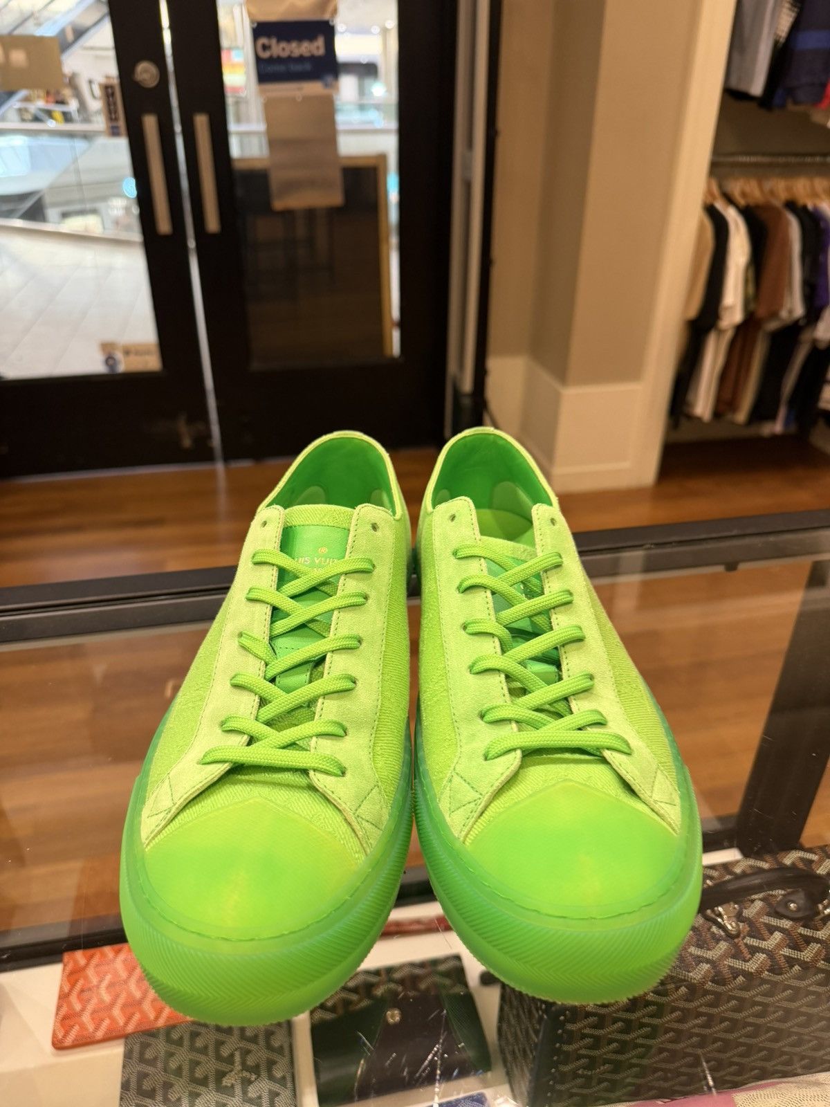 Louis Vuitton Louis Vuitton Tattoo Canvas Sneakers Low - Neon Green Size US 12 / EU 45 - 5 Thumbnail