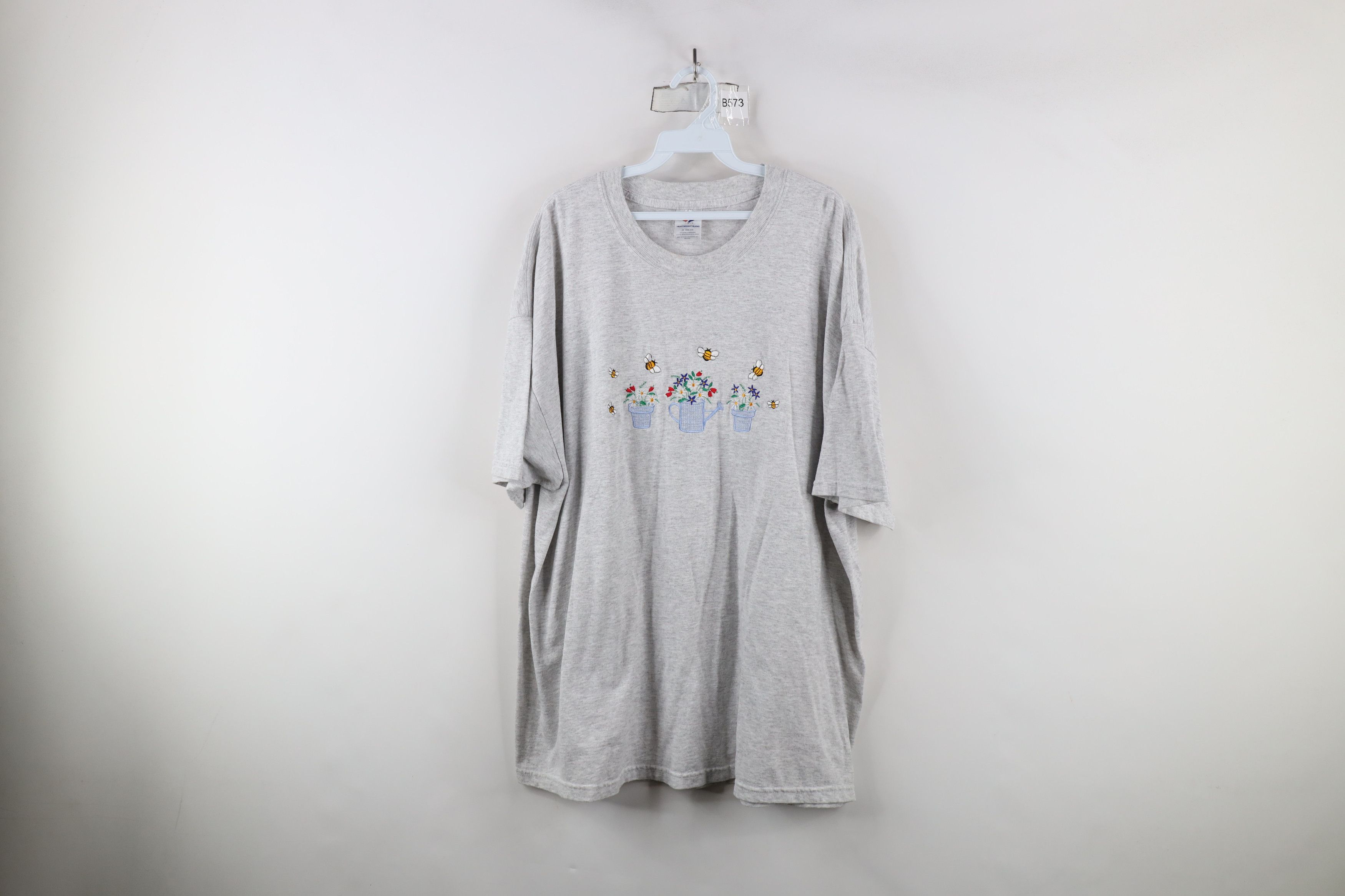 Vintage Vintage 90s Streetwear Bumble Bee T-Shirt Heather Gray Size XXL / US 16-18 / IT 52-54 - 1 Thumbnail