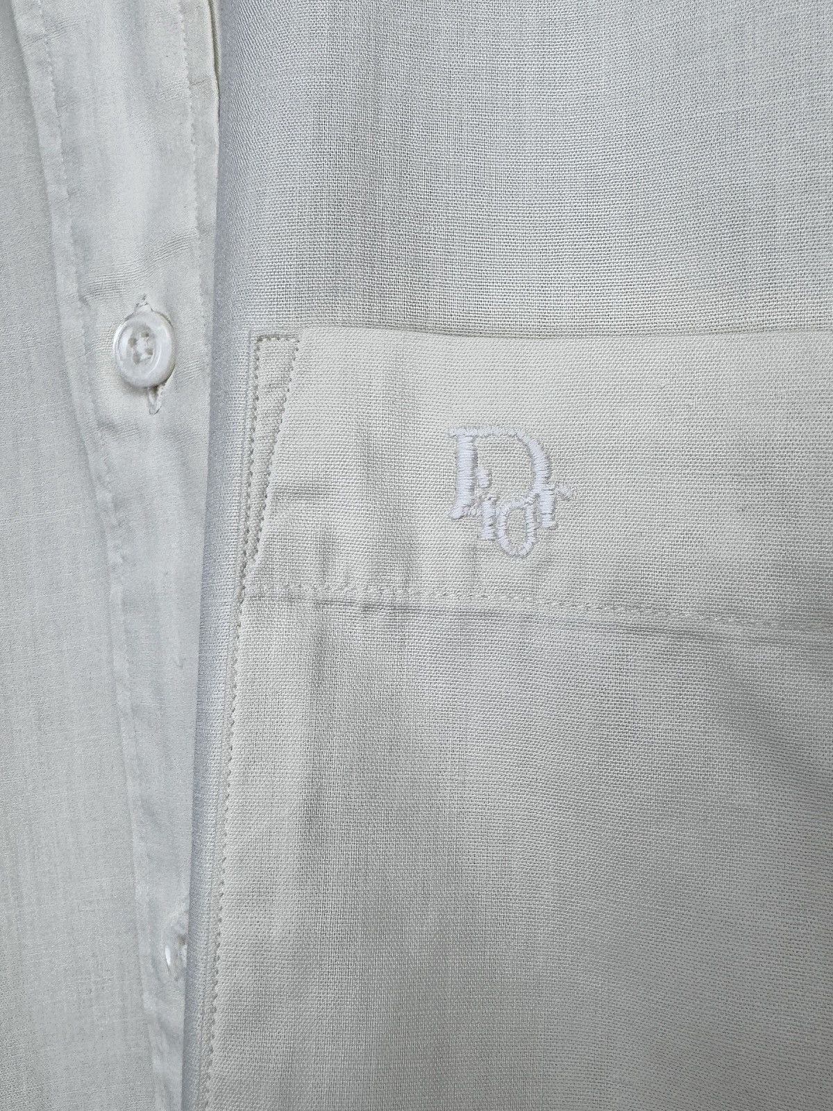 Christian Dior Monsieur Christian Dior Chemises VNTG 90s distressed collarless shirt Size US L / EU 52-54 / 3 - 7 Thumbnail