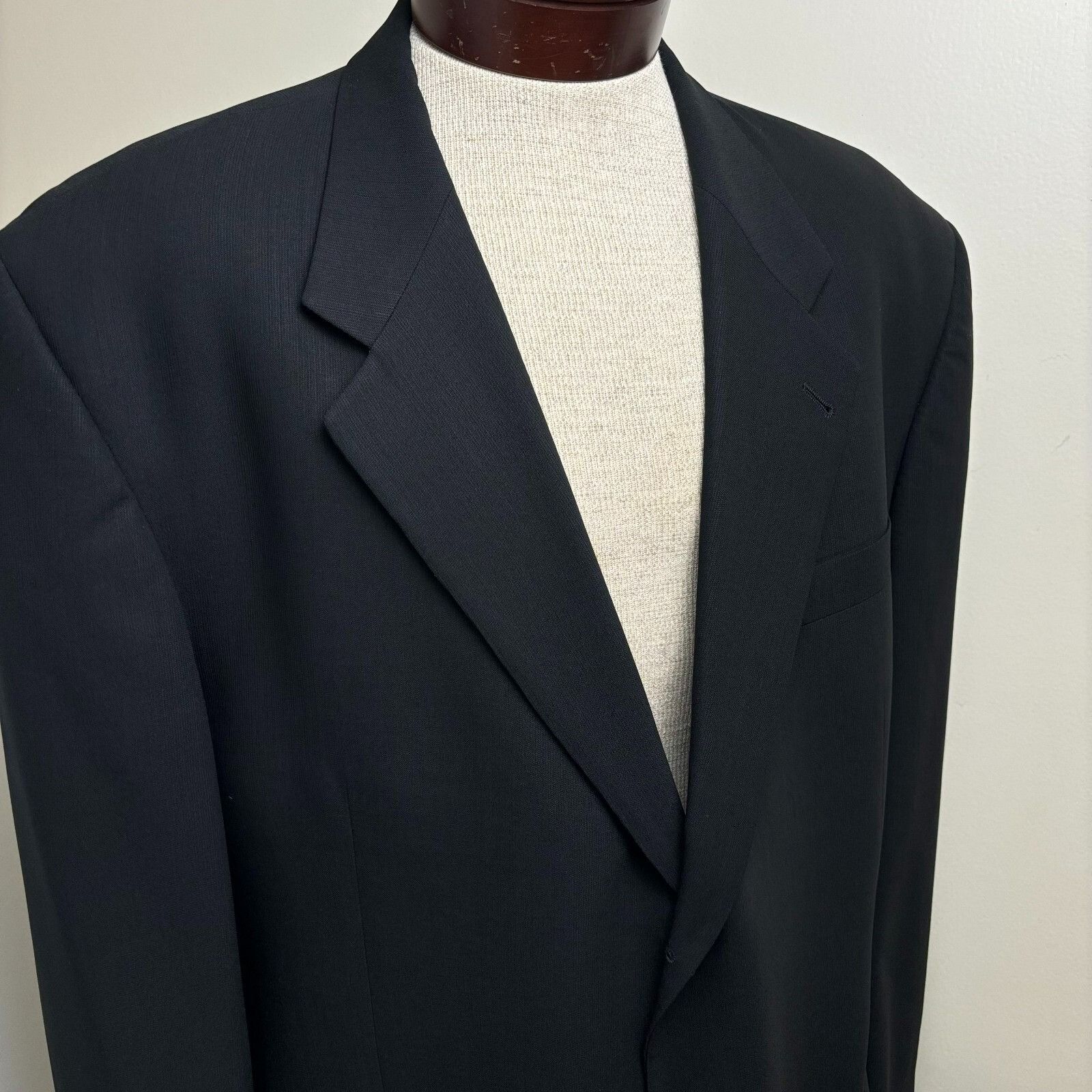 Jack Victor Jack Victor Sport Coat Pure Virgin Wool Black Blazer Suit Ja Size 50R - 4 Thumbnail