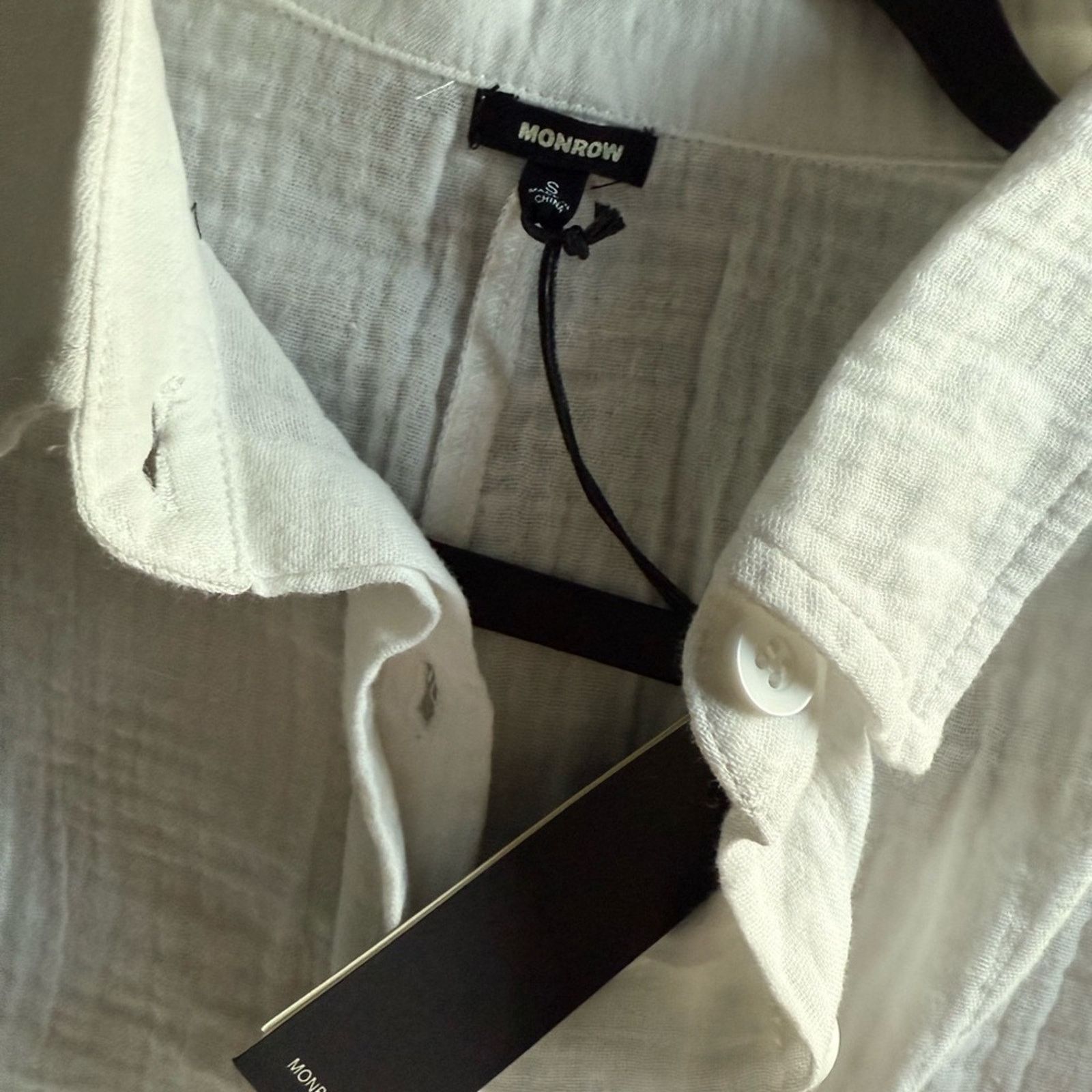 MONROW New Monrow White Cotton Gauze Button Down Small $128 Size S / US 4 / IT 40 - 8 Thumbnail