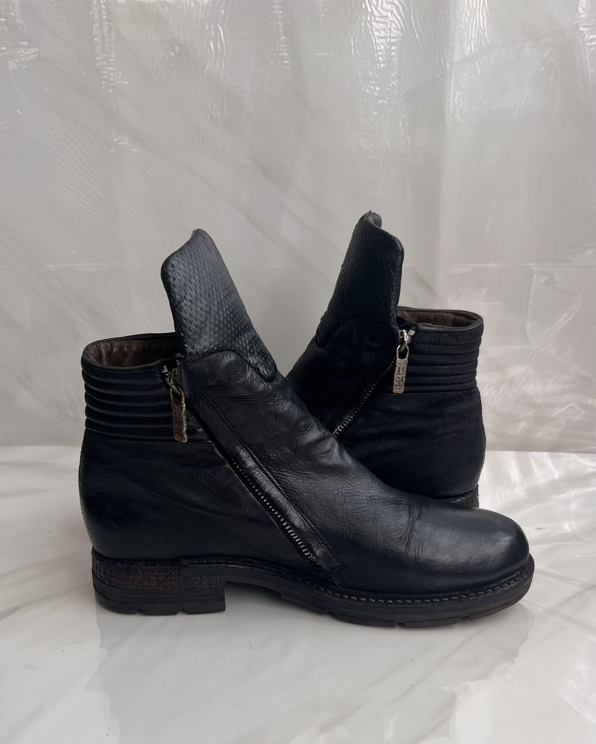 A.S.98 As 98 Airstep Zipper Boho Black Biker distressed boot Size US 8 / IT 38 - 6 Thumbnail