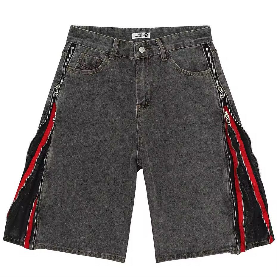 Zipper short denim