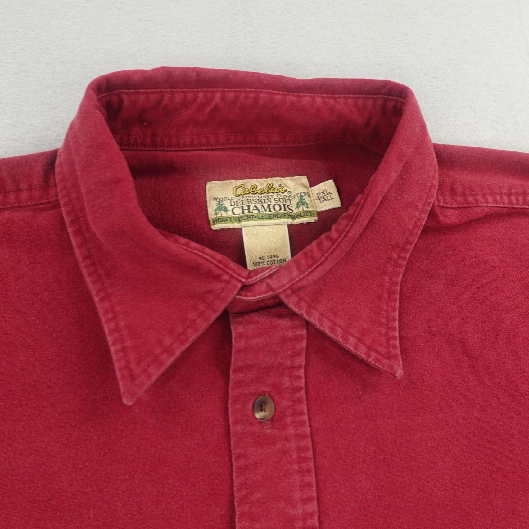 Vintage Cabela's Shirt Mens 2XL Tall Red Heavyweight Chamois Button-Up Long Sleeve Work Shirt Mens 2XL Tall Red Heavyweight Chamois Button-Up Long Sleeve Work Size US XXL / EU 58 / 5 - 2 Thumbnail