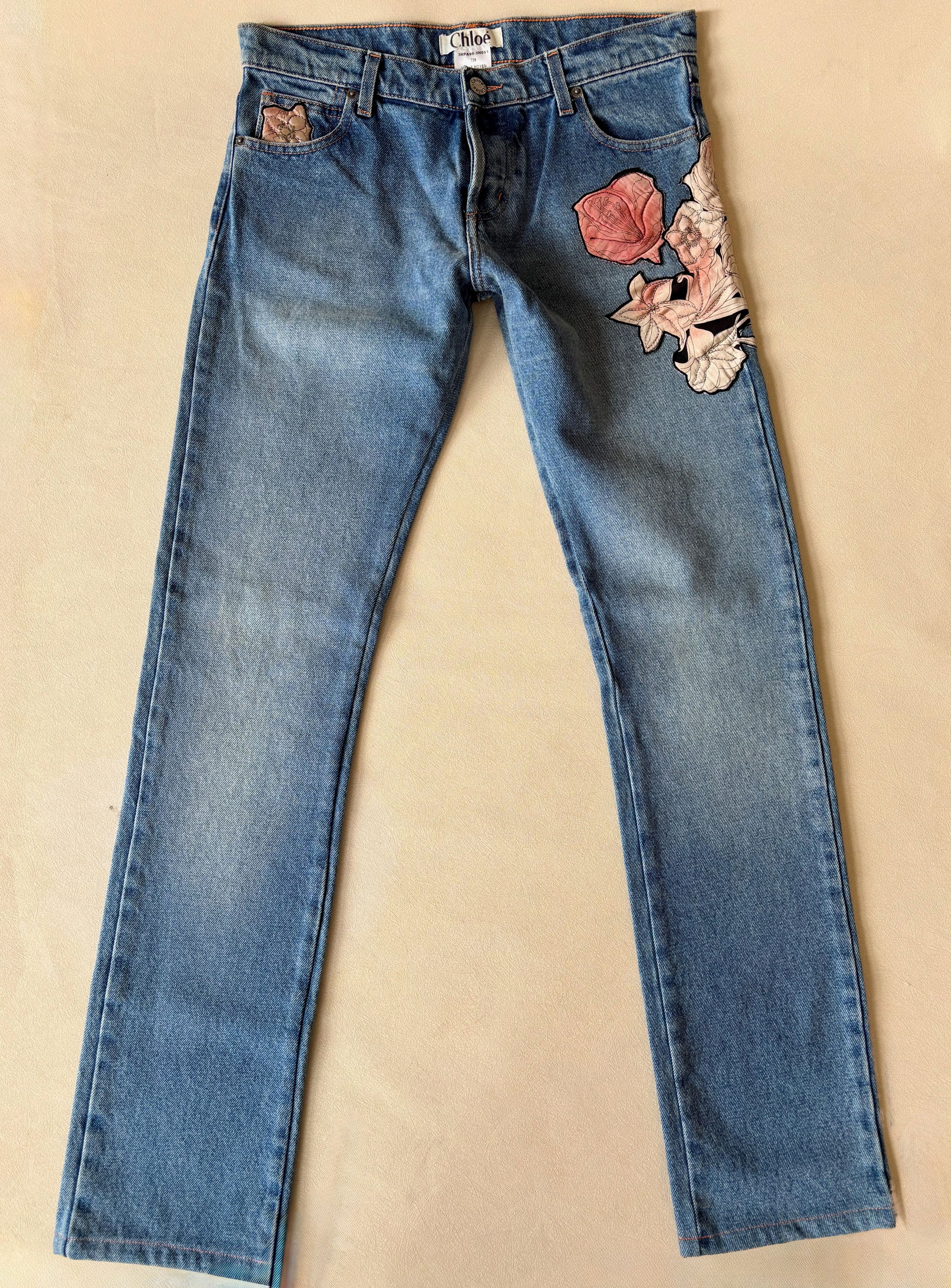 Chloe CHLOÉ Jean brodé 2003 Size 27" / US 4 / IT 40 - 1 Thumbnail