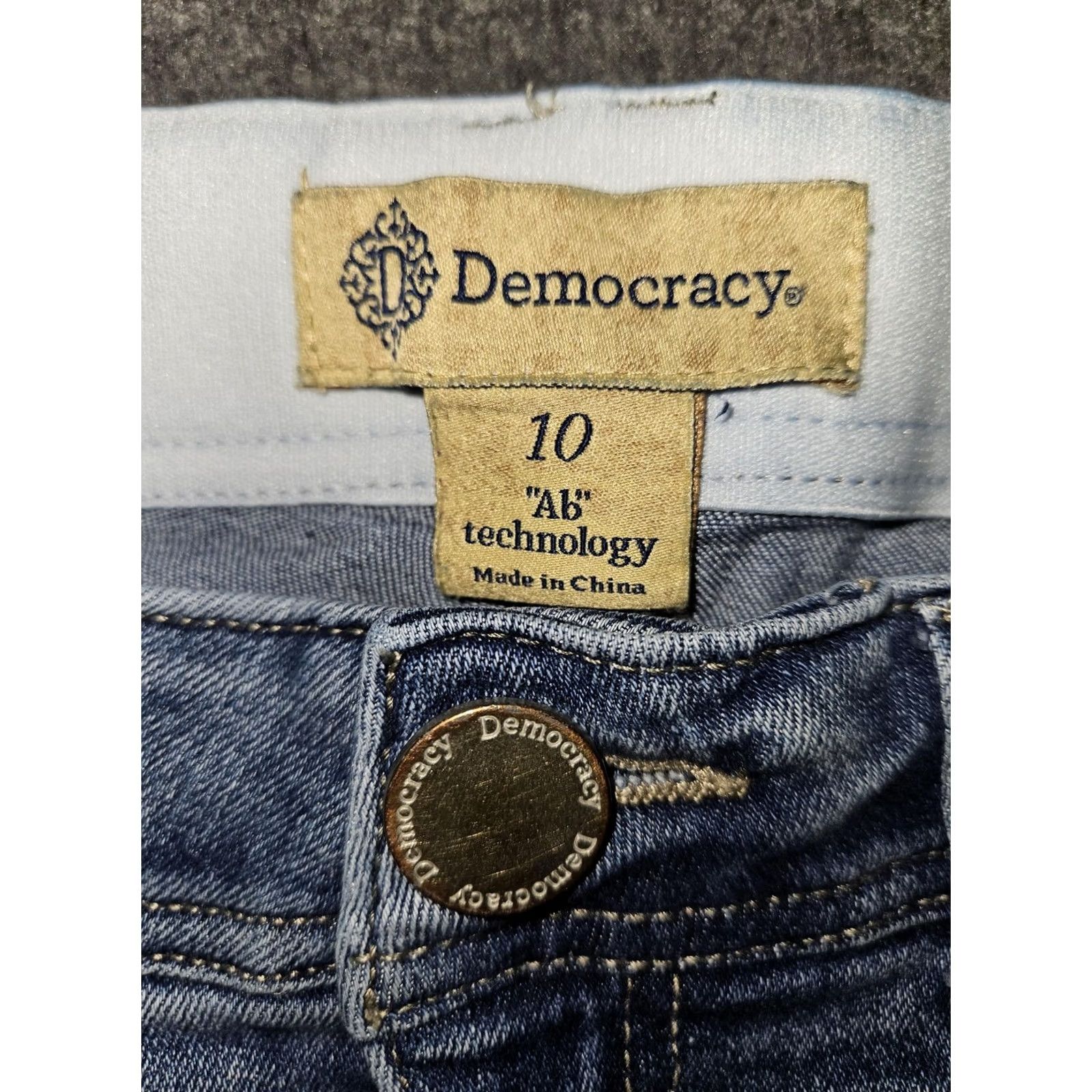 Vintage Democracy Womens Skinny Jeans 10 Blue Denim Mid Rise Waist Size 32" / US 10 / IT 46 - 2 Thumbnail