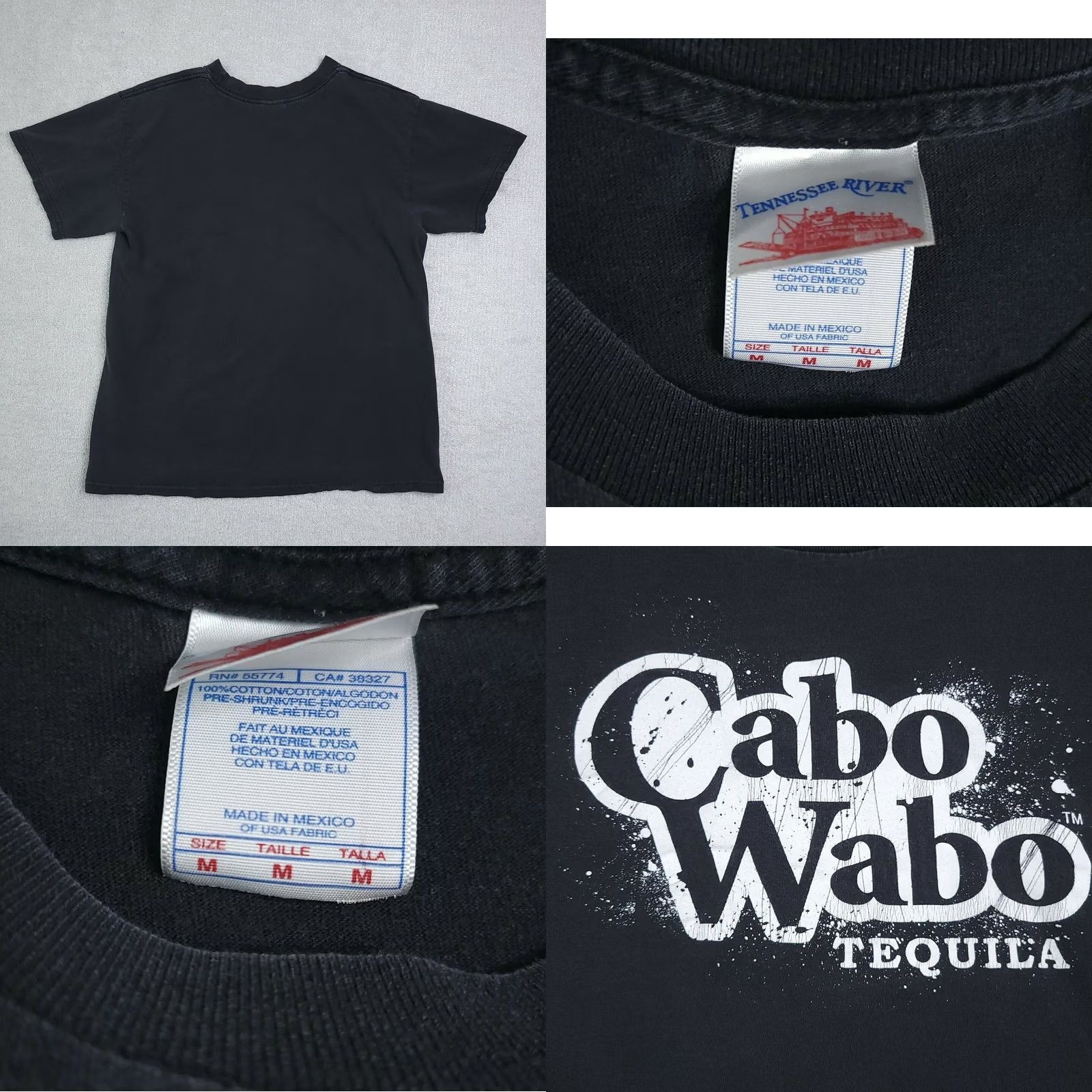 Vintage VINTAGE Tennessee River Cabo Wabo Tequila T Shirt Mens Medium Black Short Sleeve Mens Regular T-Shirt 90s Tequila Ballpark? Size US M / EU 48-50 / 2 - 8 Thumbnail