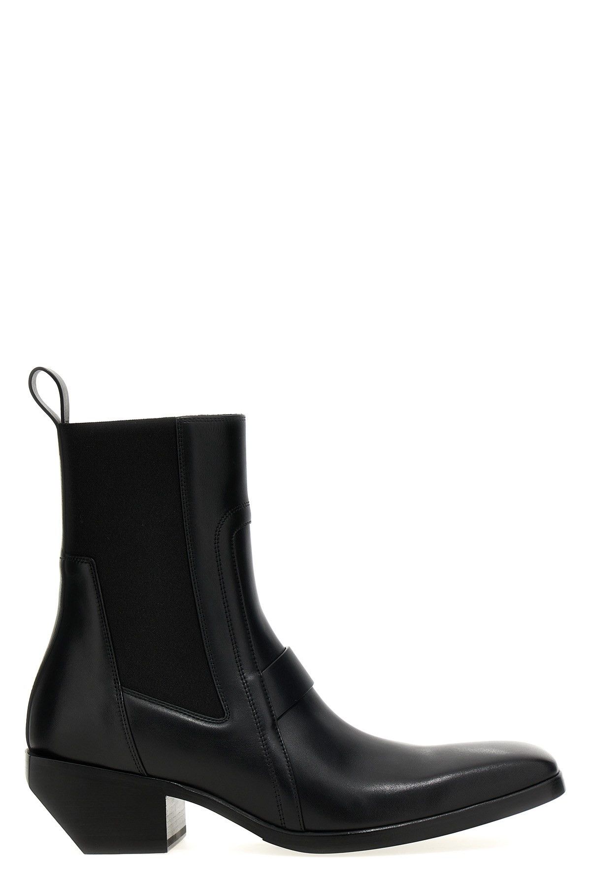 image of Rick Owens 'Heel Shoesed Silver' Boots in Black, Men's (Size 12)
