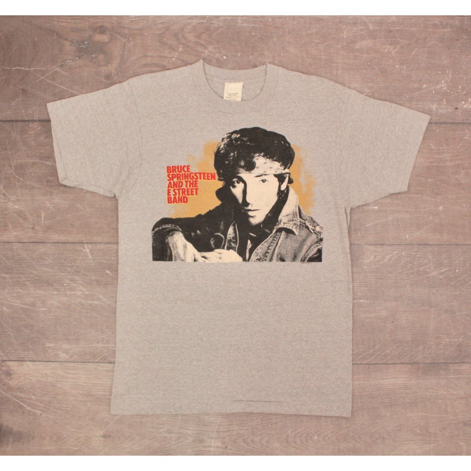 Vintage VINTAGE Bruce Springsteen 80s T-Shirt Men's VTG 1980s World Tour 1983 Shirt M Grey Graphic Tee Band TShirt Mens Size US M / EU 48-50 / 2 - 2 Thumbnail