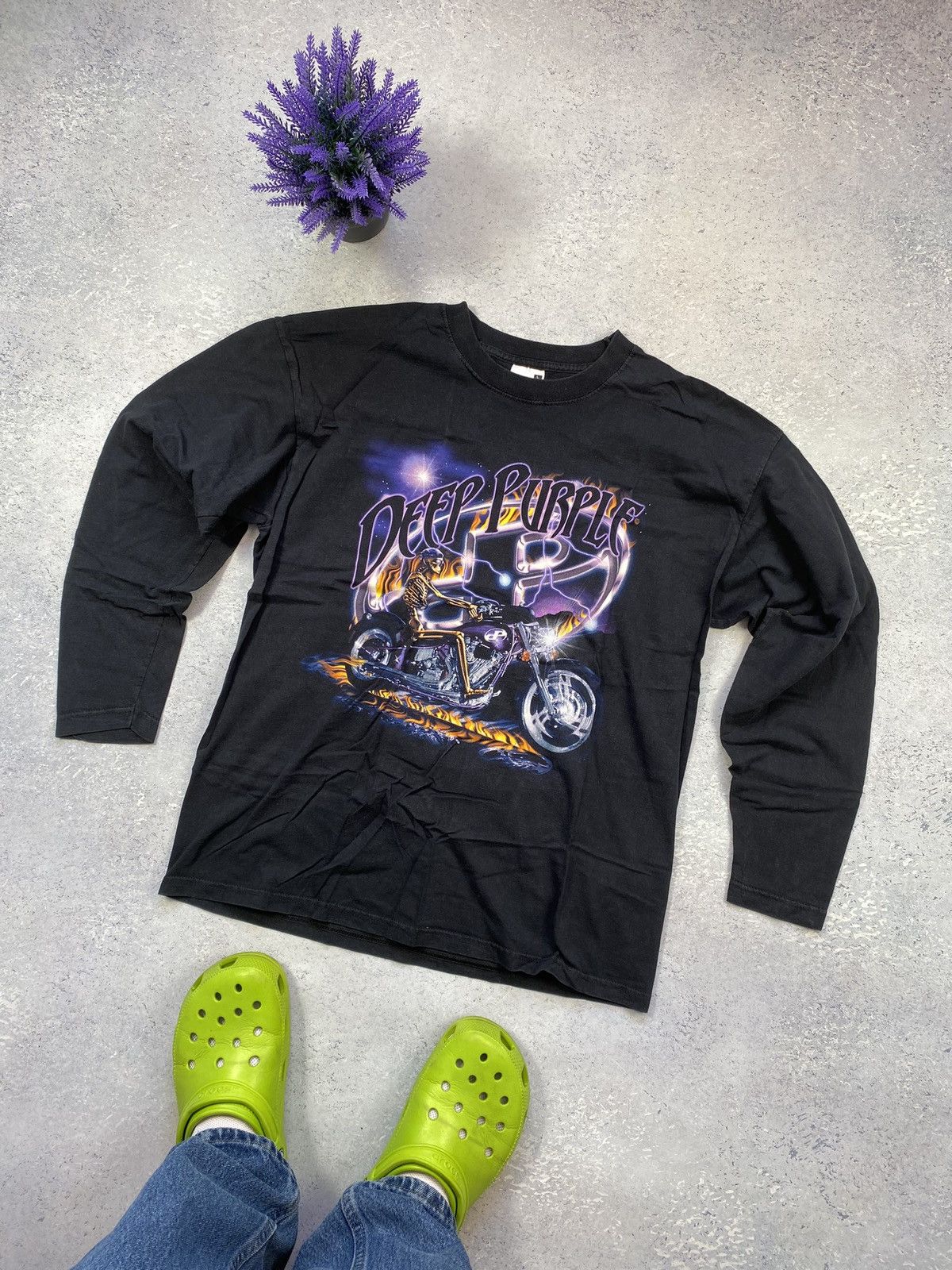 Band Tees Deep Purple Black Men’s Longsleeve T-shirt With Big Logo Size US L / EU 52-54 / 3 - 1 Thumbnail