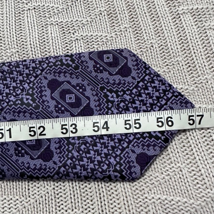 Oleg Cassini Vintage Oleg Cassini mens purple geometric pattern tie Size ONE SIZE - 4 Thumbnail