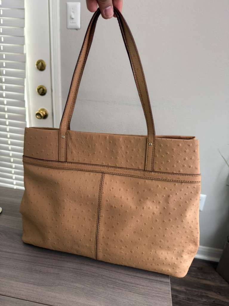 Kate Spade Kate Spade Gabrielle Tote Tan Ostrich-Embossed Leather Size ONE SIZE - 2 Thumbnail