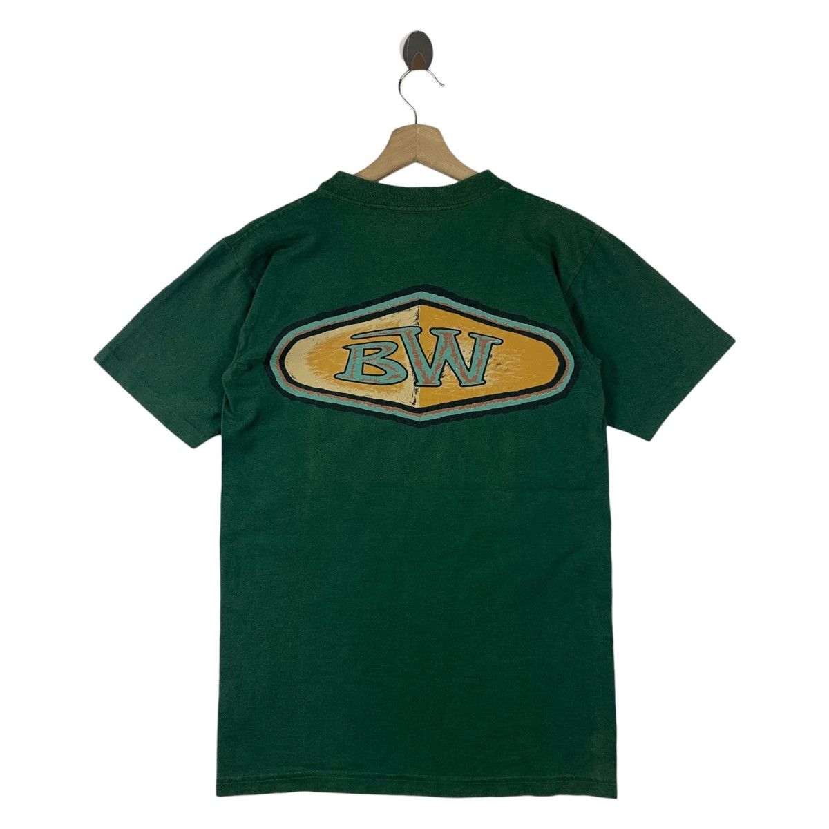 Vintage Vintage 90s BLUE WAVES big logo Surfing tee Size US S / EU 44-46 / 1 - 1 Thumbnail