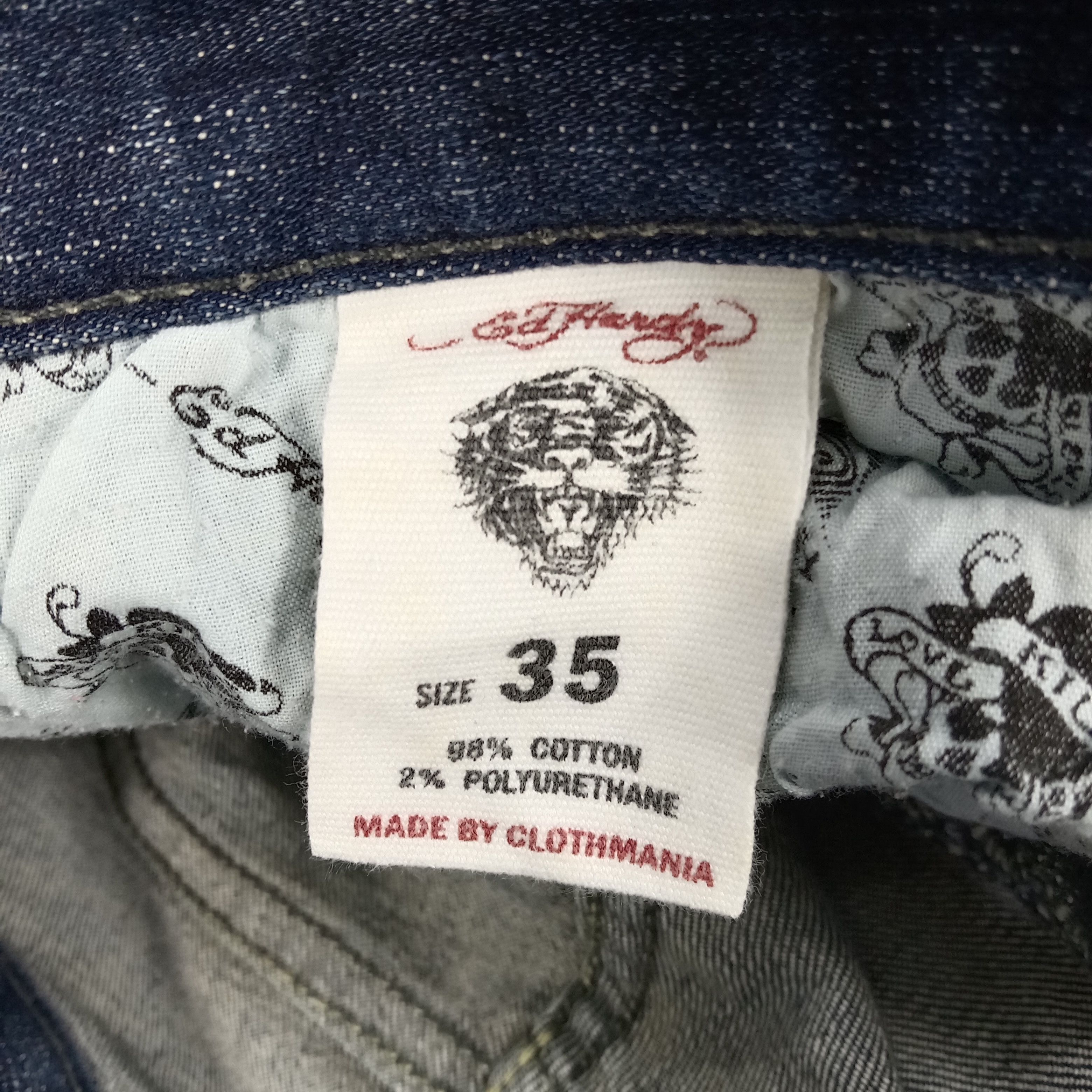 Christian Audigier × Ed Hardy × Vintage Ed Hardy by Christian Audiger Embroidery Logo Jeans Size US 35 - 15 Thumbnail