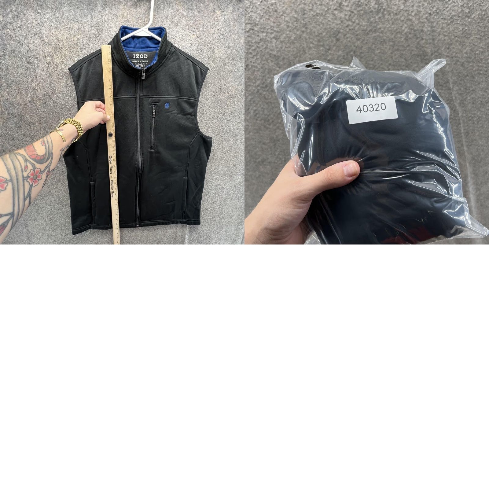 Izod IZOD Advantage Performance Vest Mens M Black Softshell Full Zip Pockets Vest Size US M / EU 48-50 / 2 - 8 Thumbnail