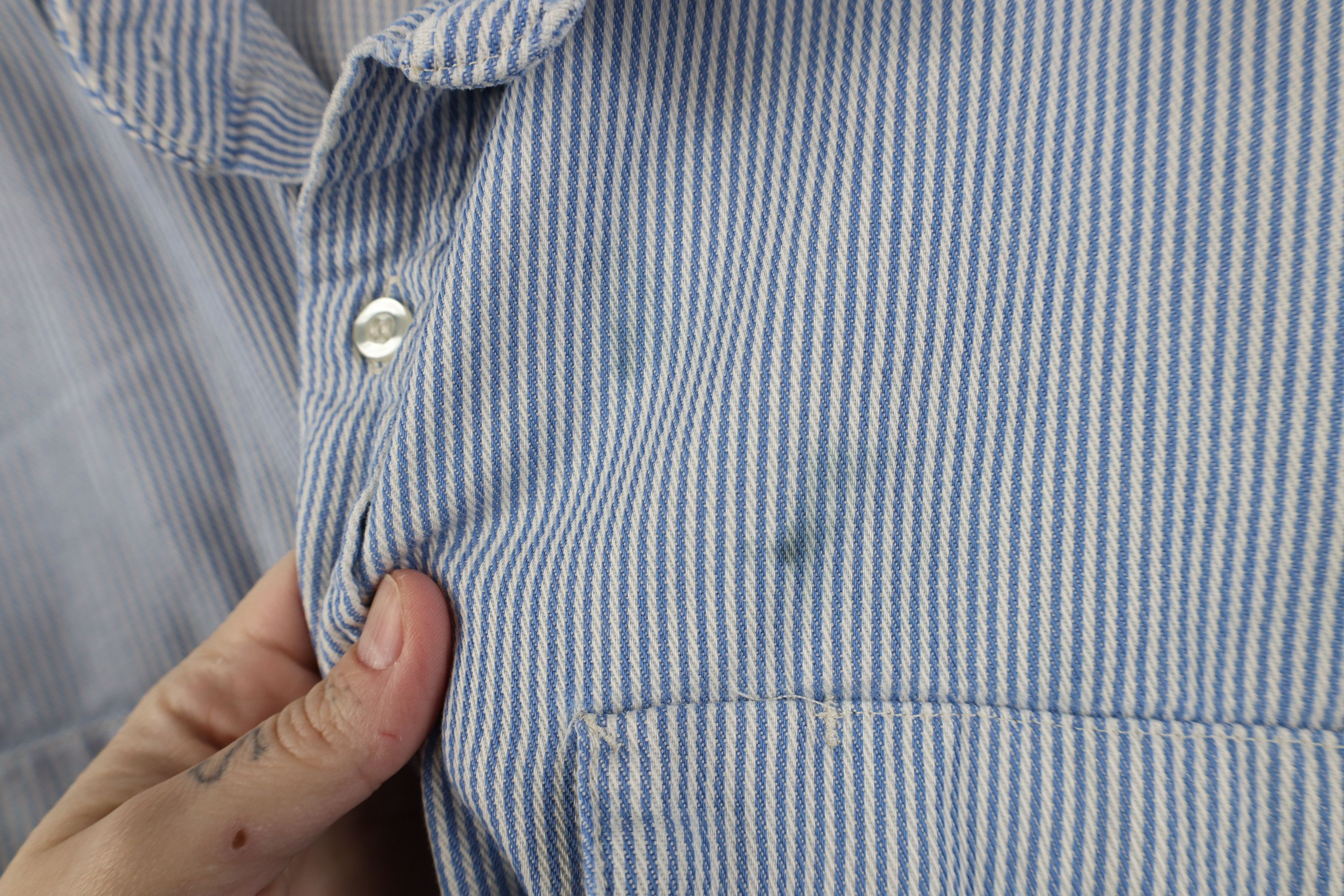 Vintage Bulwark FR Resistant Hickory Striped Button Shirt Workwear Size US L / EU 52-54 / 3 - 5 Thumbnail