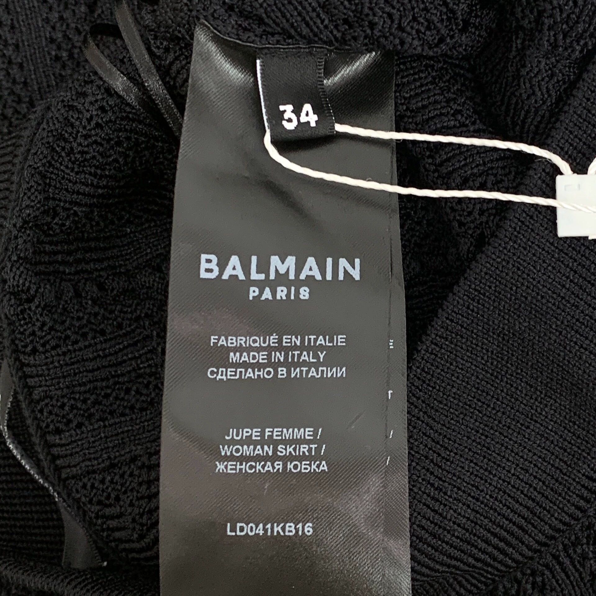 Balmain KW0802 Balmain Black Patterned Knit Maxi Skirt Size 34" / US 12 / IT 48 - 6 Thumbnail