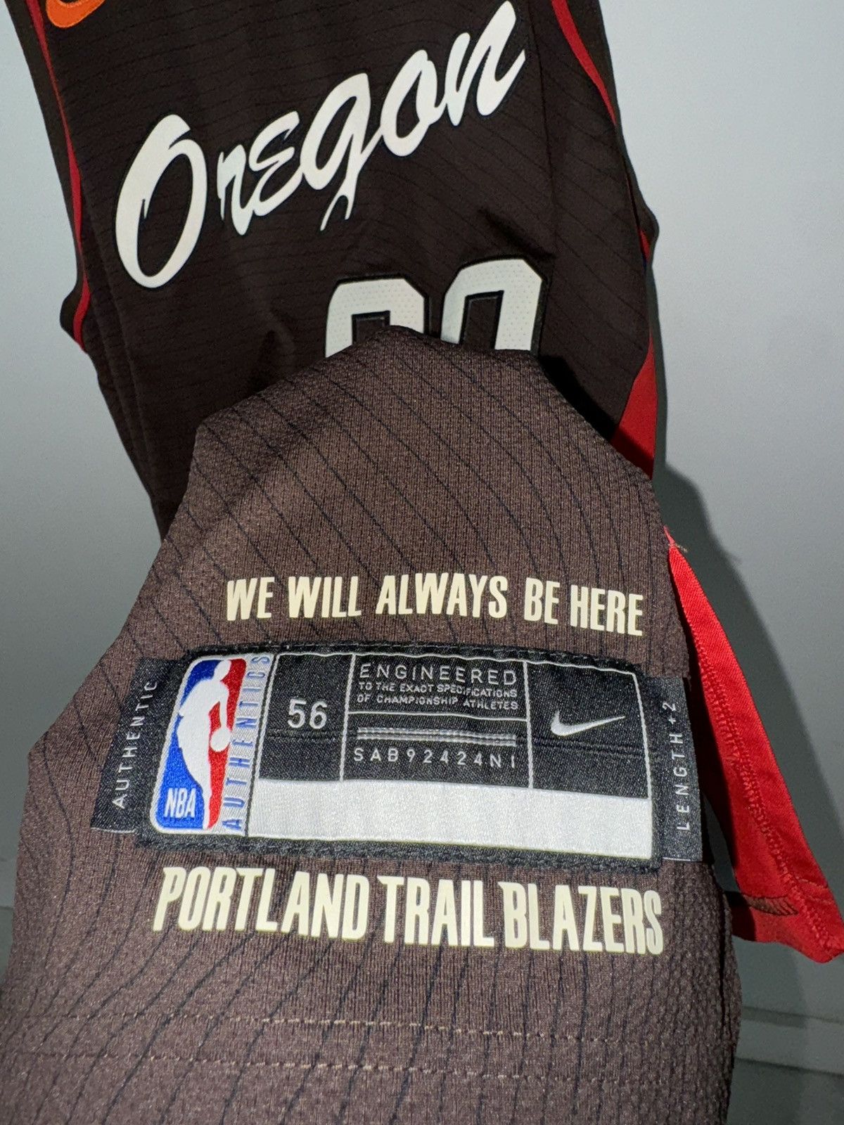 NBA × Nike Nike NBA Trail Blazers Carmelo Anthony Authentic Jersey 56 Size US XXL / EU 58 / 5 - 2 Thumbnail
